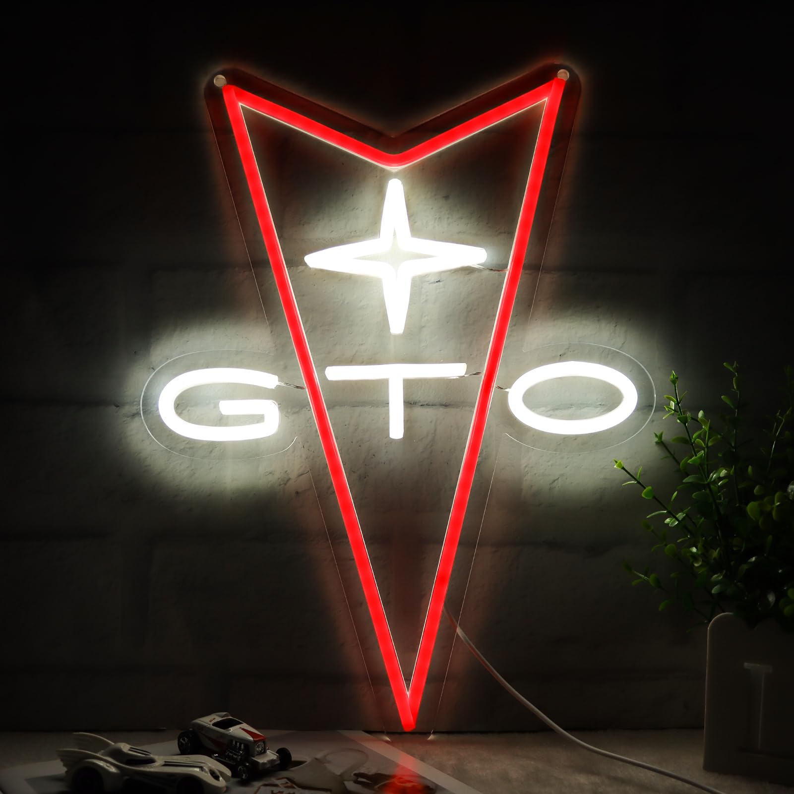 AHlove Neon Car Sign for Wall Decor, LED Business Sign, 16x12 Inch, GTO-001, Suitable for Man Cave, Garage, Party, Christmas Gifts
