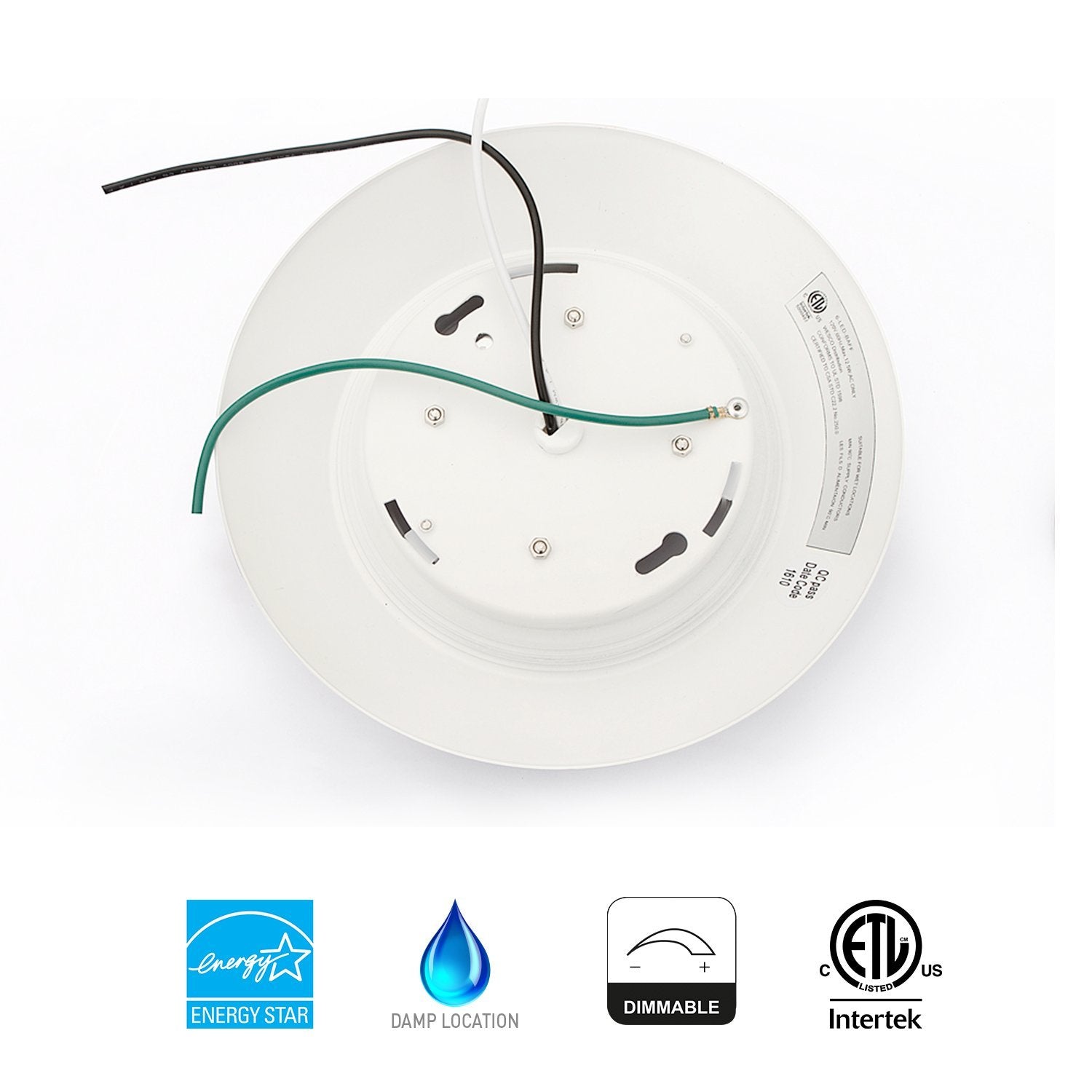 JULLISON 8 Pack 6 Inch LED Recessed Disk Light, 15W, 900 Lumens, 4000K Cool White, Dimmable, ETL Listed, Driver