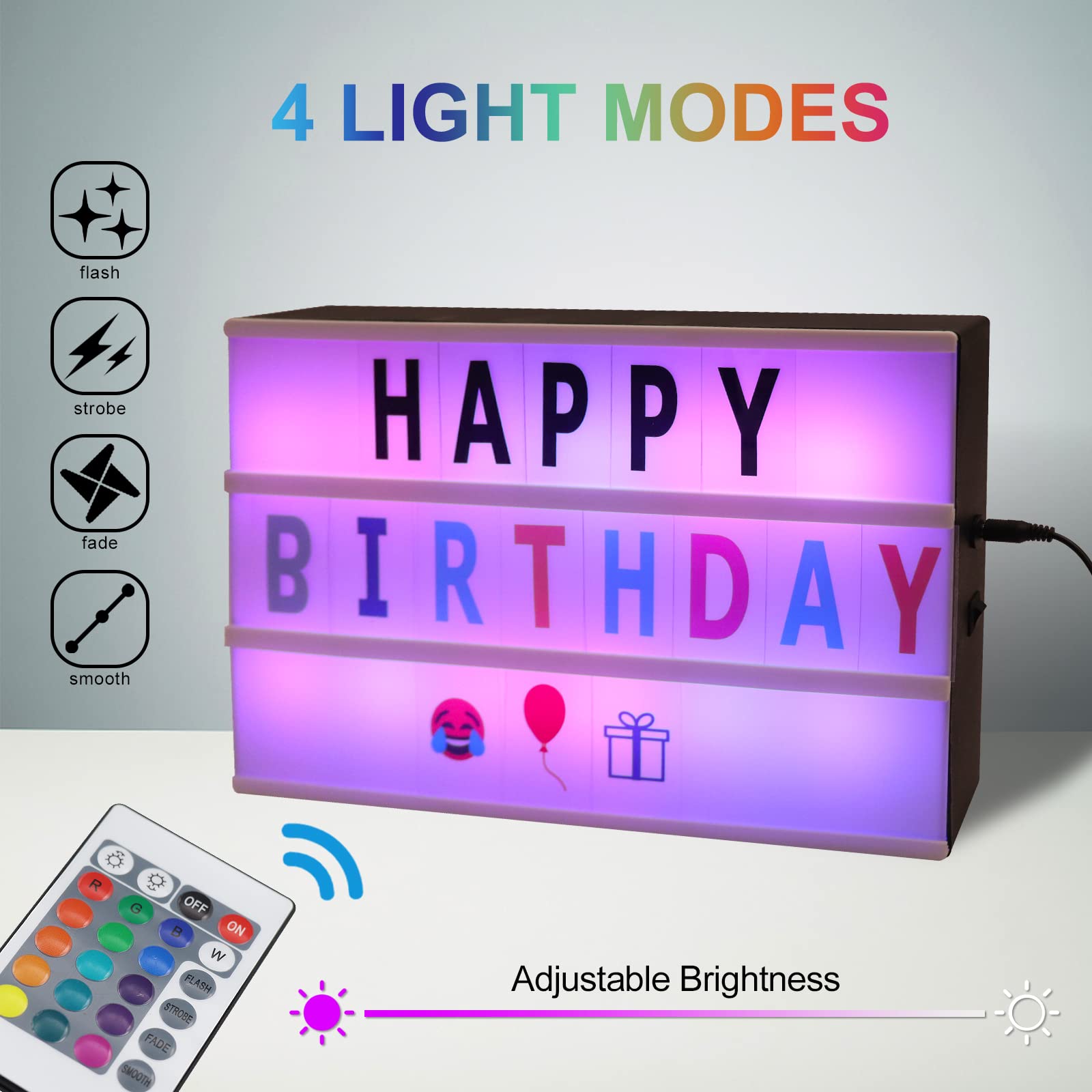LightStone Cinema Light Box - A4 Size 16 Color Changing Message Board, Black Case, Model CLB13 for Festivals, Birthdays, Weddings, Parties