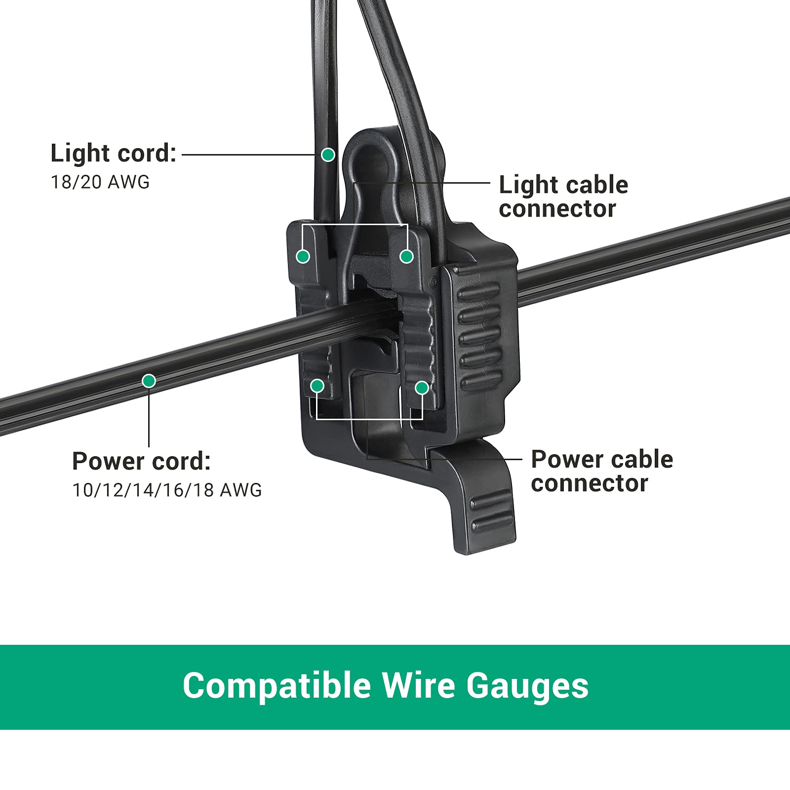 EDISHINE 6-Pack Low Voltage Wire Connectors, Waterproof for Landscape Lighting, UL Listed, Compatible with 10-18 Gauge, Black, Model HLVC23A