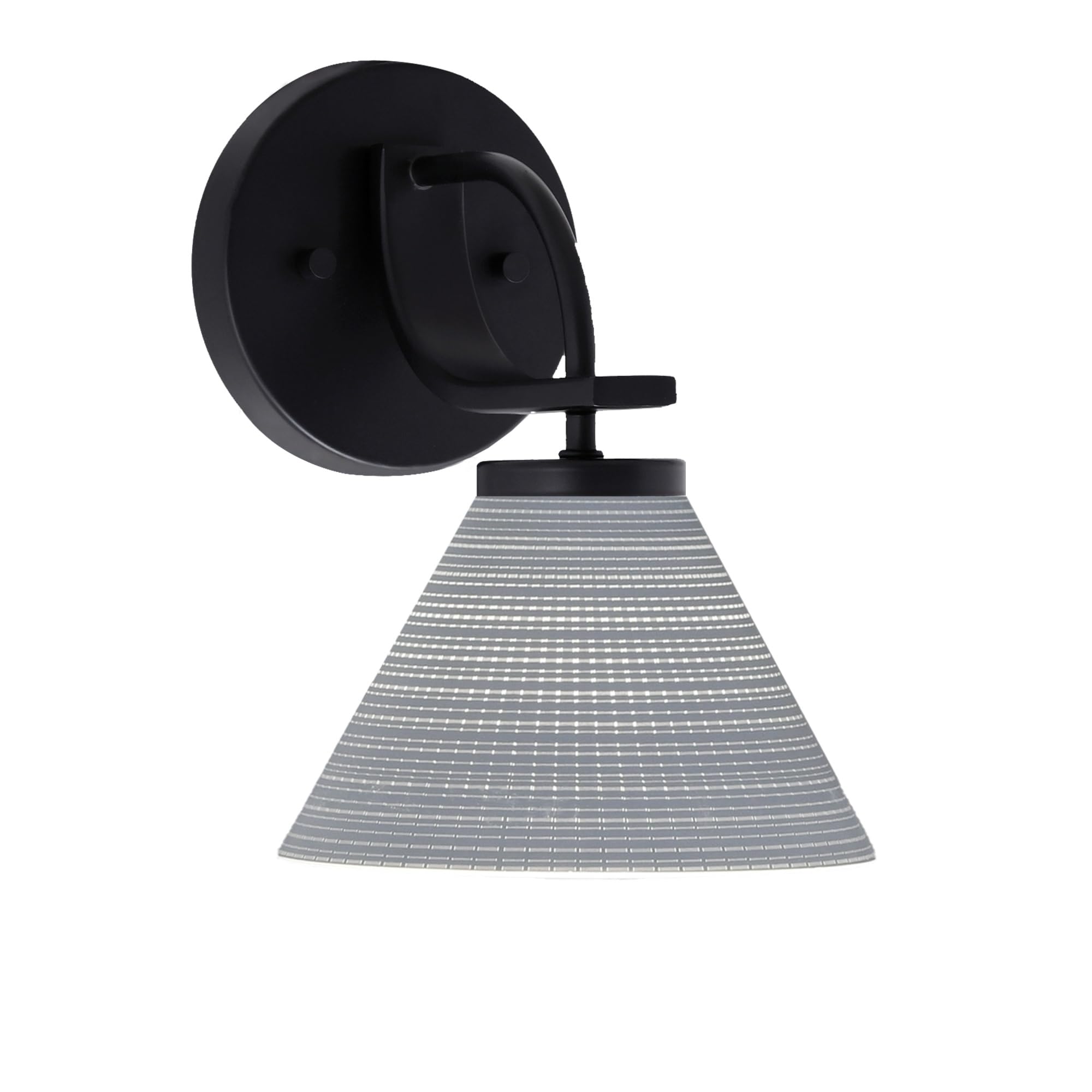 Cavella 1 Light Wall Sconce Shown In Matte Black Finish With 7" Gray Matrix Glass
