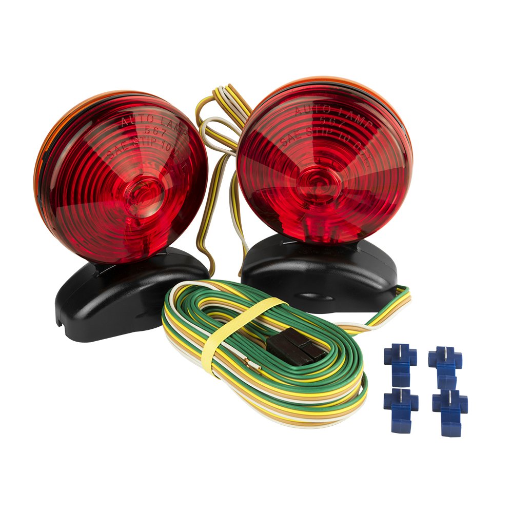 Blazer International C6300 2-Sided Magnetic Trailer Towing Light Kit, Red And Amber