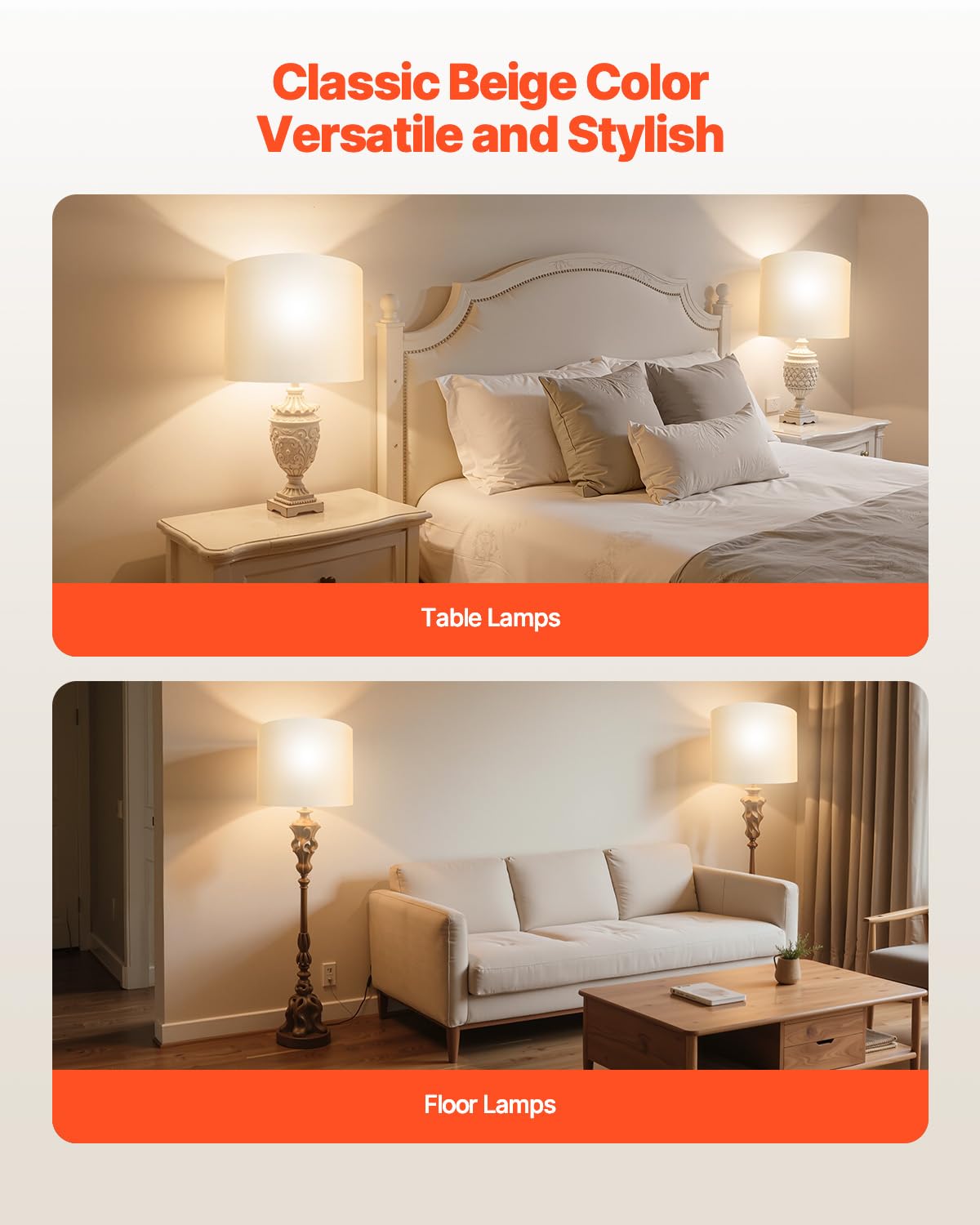 Vevor Drum Lamp Shade 2 Set  16 In Top X 16 In Bottom X 12 In High  Large Lampshade With Harp  Replacement Lamp Shade For Table Lamps Floor Lamps Pendant Lights  Easy Assembly Required (Off-White)