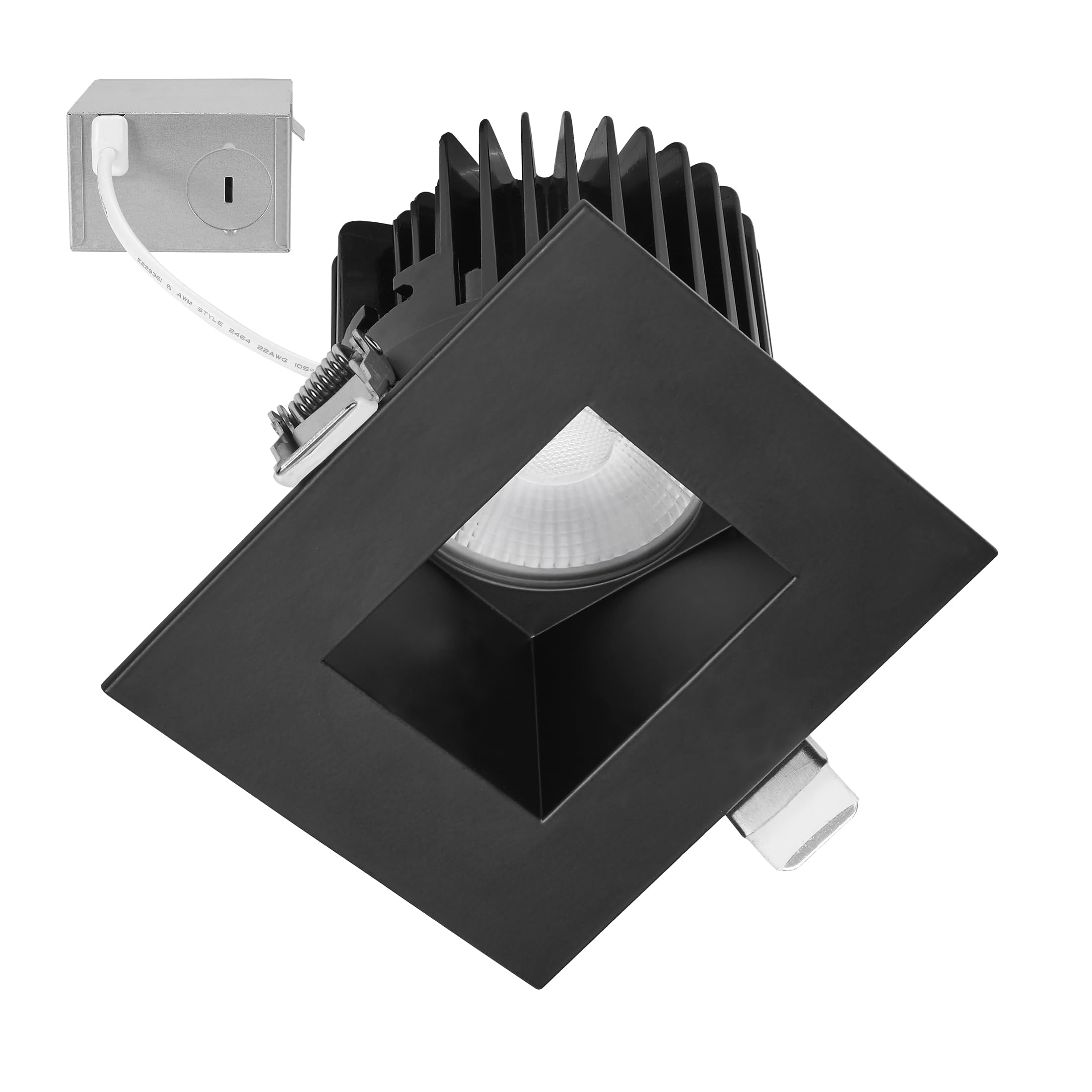 Maxxima 4 Canless Sloped Recessed Anti-Glare LED Downlight, For Sloped Ceilings, 900 Lumens, IC Rated, 5 Color Temperature Selec