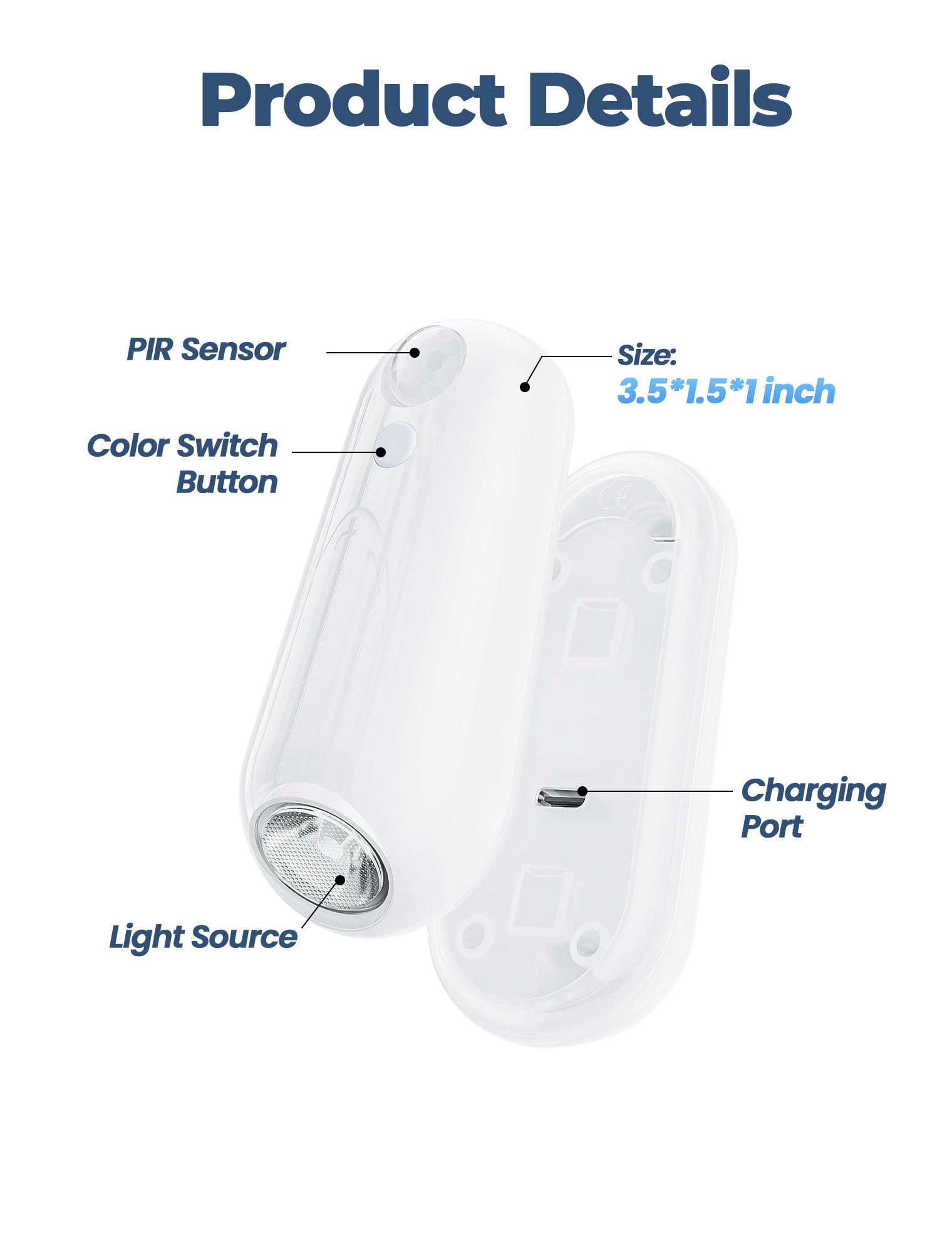 Toilet Night Light Motion Sensor  8 Color Changing Led Wall Motion Sensor Light Indoor Bathroom Accessories Decor  Inside Toilet Lights Christmas Stocking Stuffers For Men Kids Birthday Gifts (1 Pack)