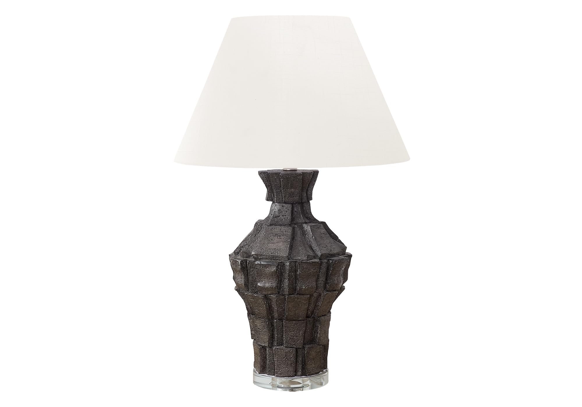 Monarch Specialties Table Lamp, 28in H, Black Resin, Ivory Shade, Model I 9935