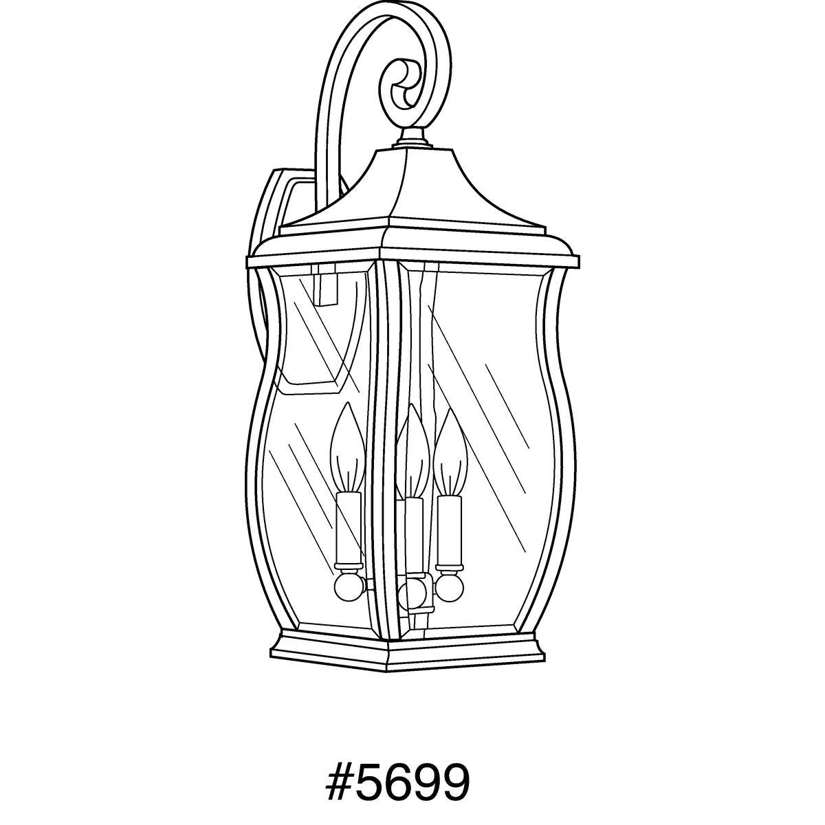 Progress Lighting 3-Light Outdoor Wall Lantern, Clear Beveled Glass, Oil Rubbed Bronze Finish