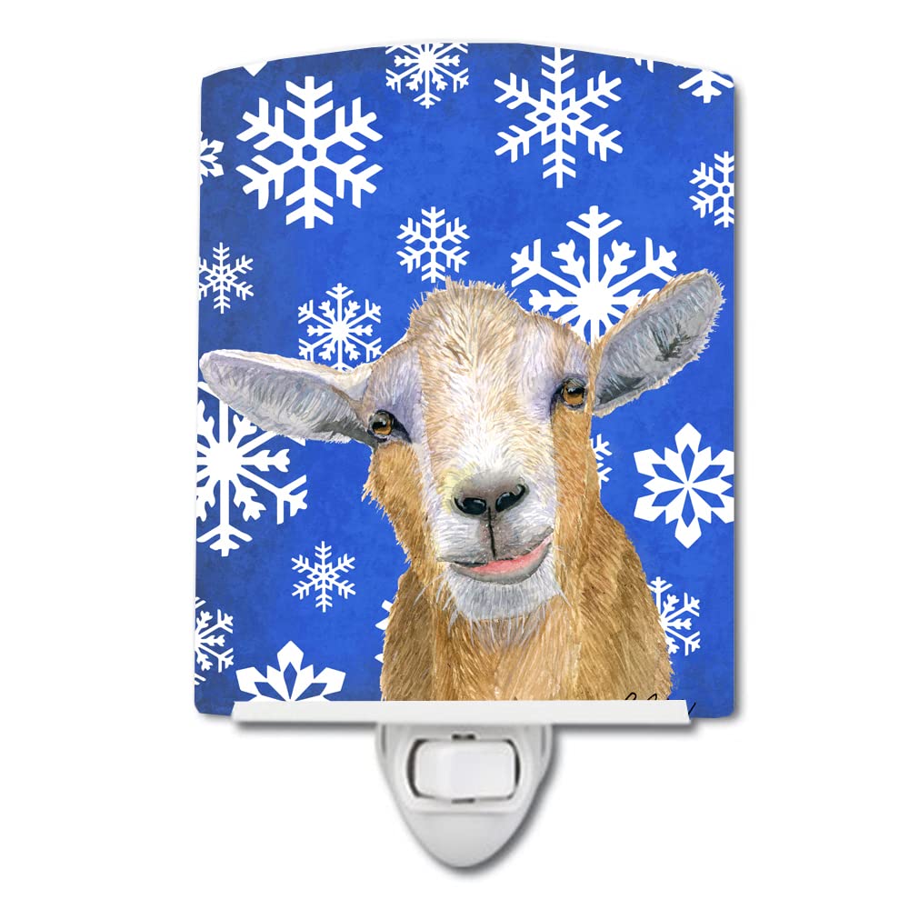 Carolines Treasures Ceramic Night Light, Goat Winter Snowflakes, UL-Certified, 6x4x3 inches, Multicolor, Model RDR3023CNL