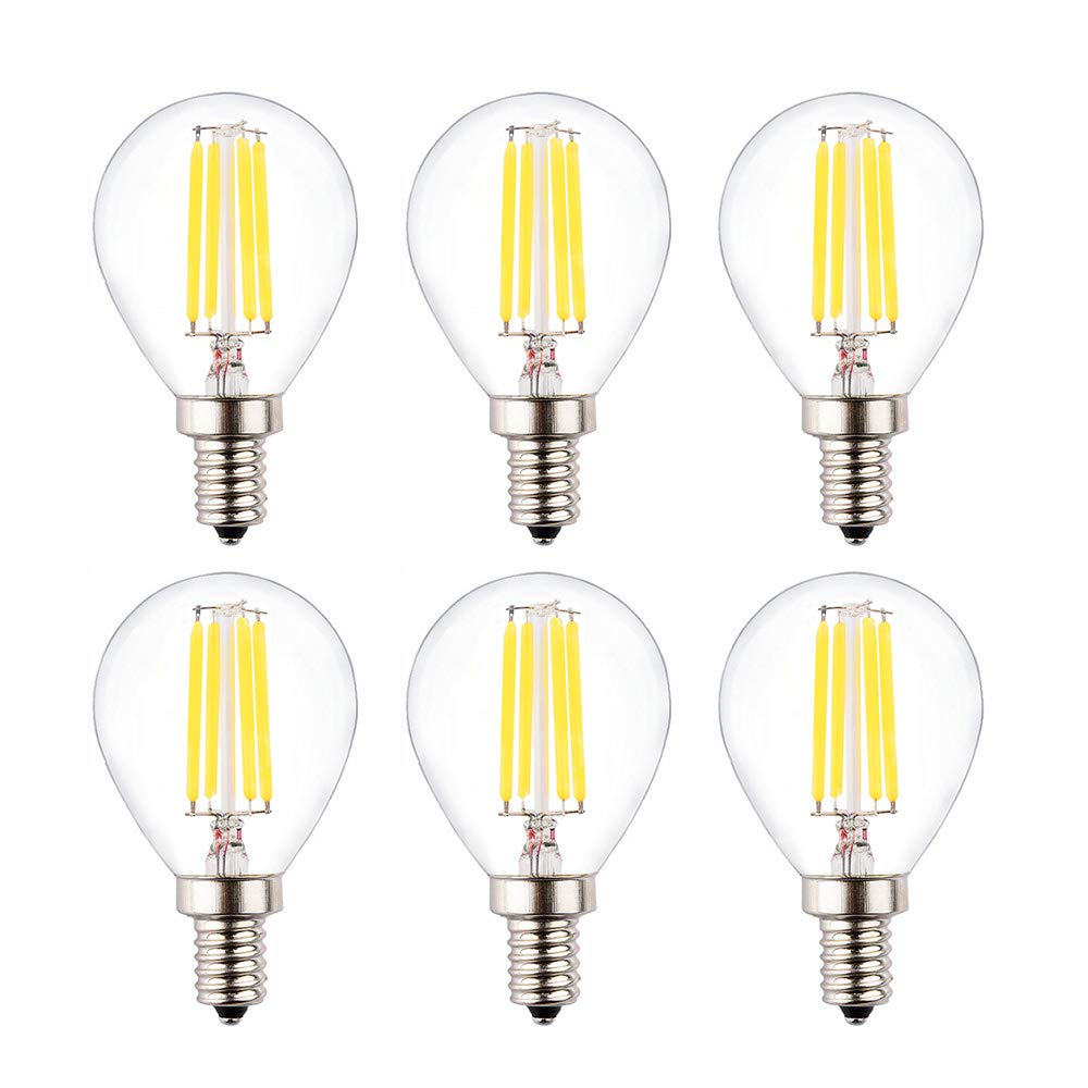 OPALRAY G45(G14) Mini Globe LED Filament Tungsten Bulb, 4W Dimmable, 2700K Warm White Light Color, 400LM 40W Incandescent Bulb R
