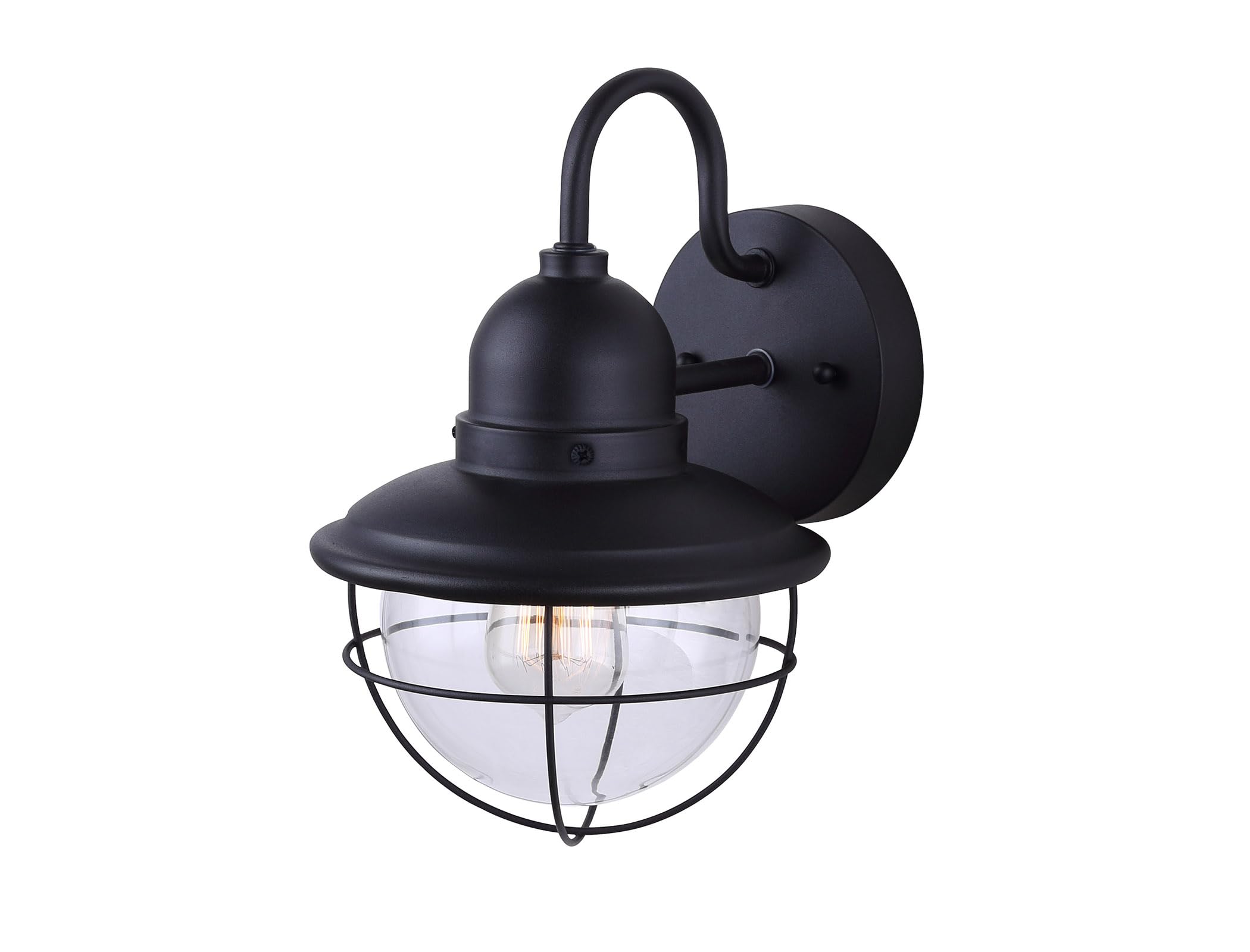Canarm IOL254BK Outdoor Lantern, 1 Light, Metal, Black Finish, Model IOL254BK