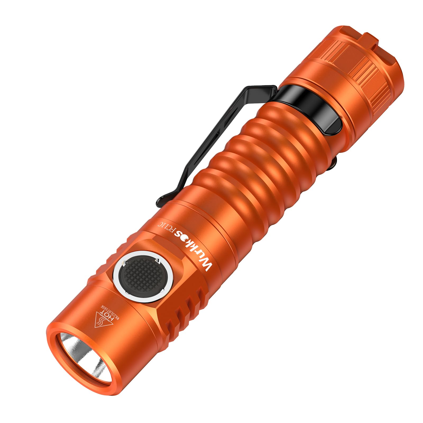 Wurkkos FC11C LED Flashlight, 1200 Lumen, USB C Rechargeable, IP67 Waterproof, Long Range 155m, Aluminum, Orange 5000K
