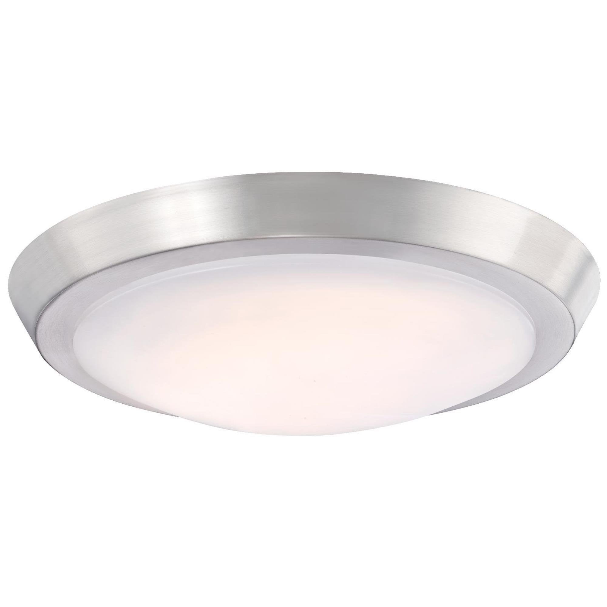 Westinghouse 11-Inch LED Indoor Ceiling Fixture, Brushed Nickel, Frosted Acrylic Shade, Model 6107300