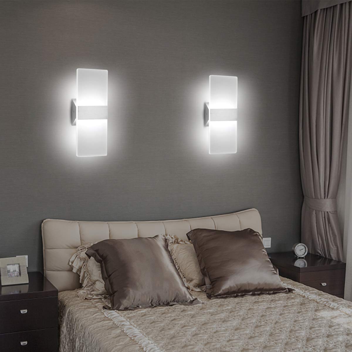 ChangM LED Wall Sconce 12W Cool White Acrylic Lighting Fixture 3 Pack for Living Room Bedroom Hallway
