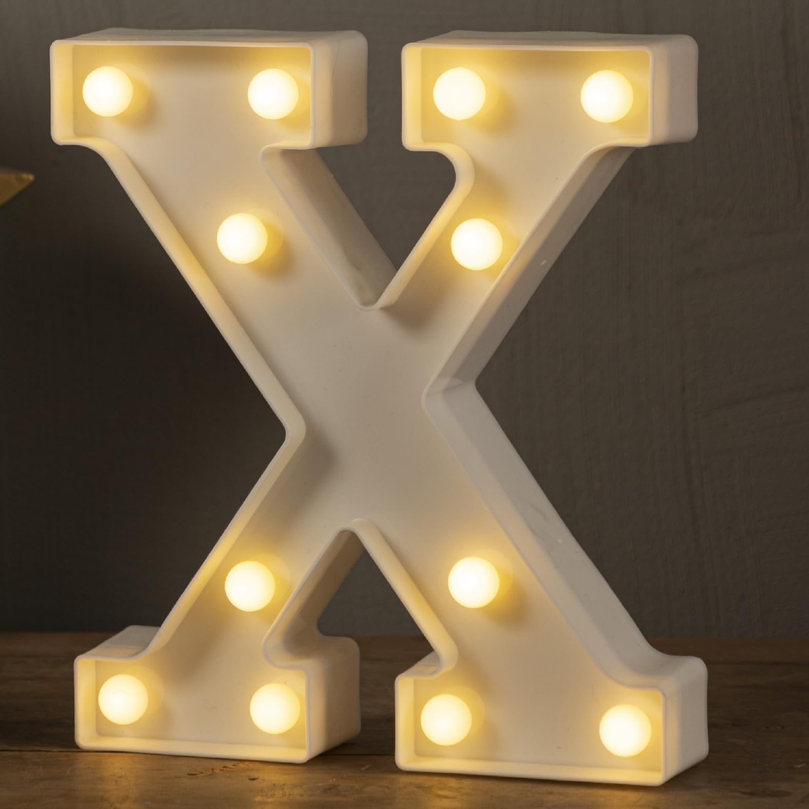Hxweiye Led Marquee Light Up Letters X - Warm White, Battery Powered, 26 Alphabet & 10 Numbers For Parties & Decor
