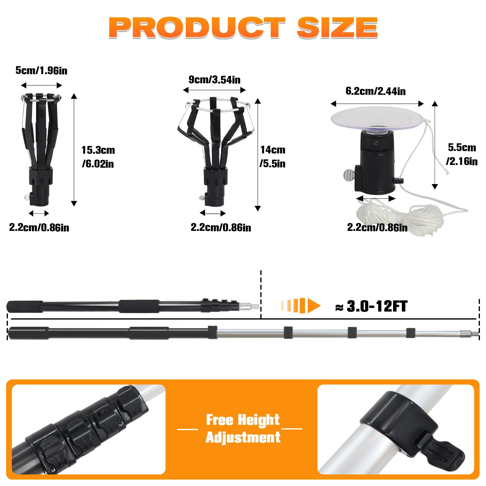 Femitu 18Ft Reach Light Bulb Changer For High Ceilings With Telescopic Extension Pole