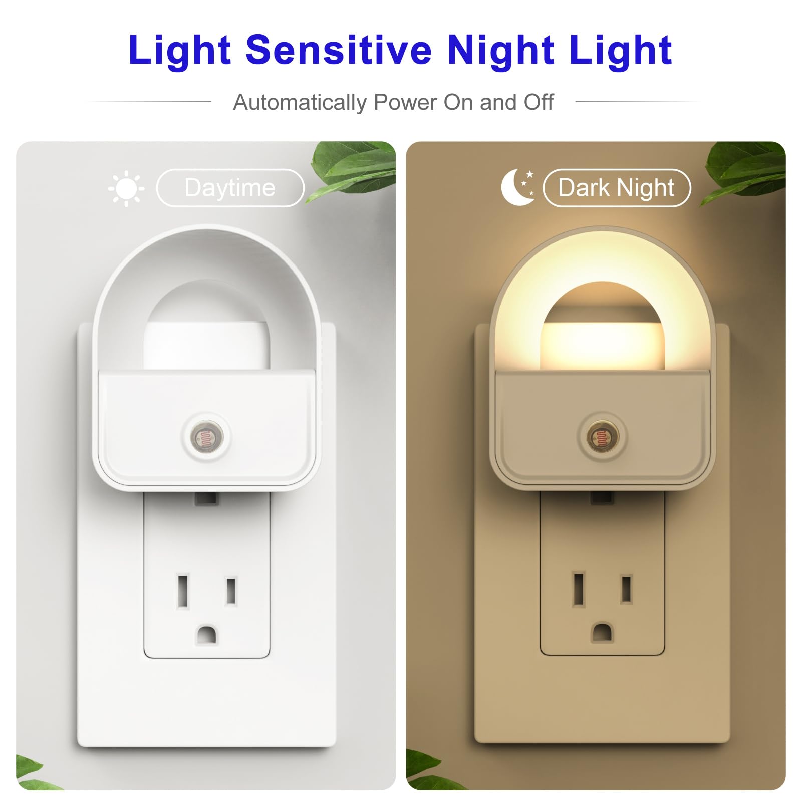 YRWXZYO 6 Pack Night Light Plug in, LED Nightlights with Smart Dusk to Dawn Nightlight, Plug into Wall Nightlights Suitable for