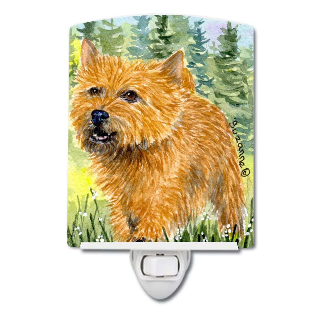 Caroline'S Treasures Ss8878Cnl Norwich Terrier Ceramic Night Light Compact, Ul-Certified, Ideal For Bedroom, Bathroom, Nursery, Hallway, Kitchen, 6X4X3, Multicolor