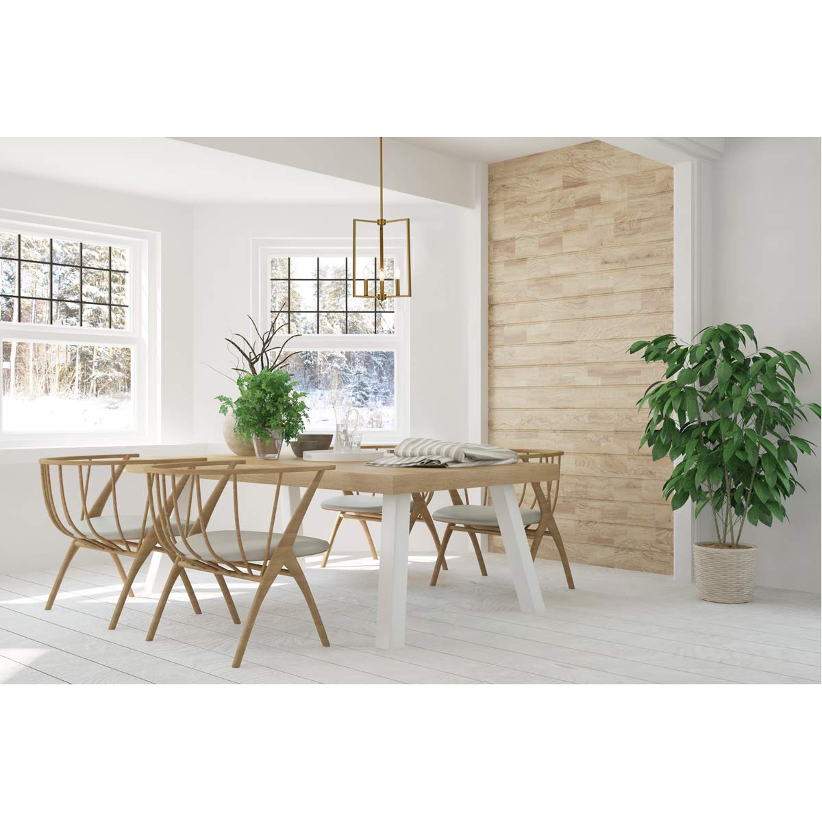 Elegant Lighting Living District Vino 3-Light Mid-Century Metal Pendant in Brass