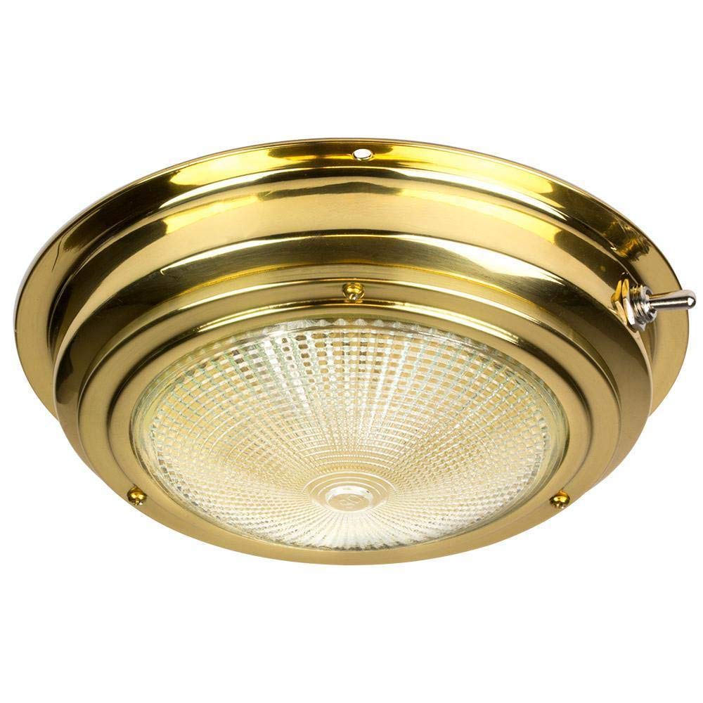 Sea-Dog Brass Dome Light 5&quot; - Elegant Brass Fixture For Boats And Marine Use