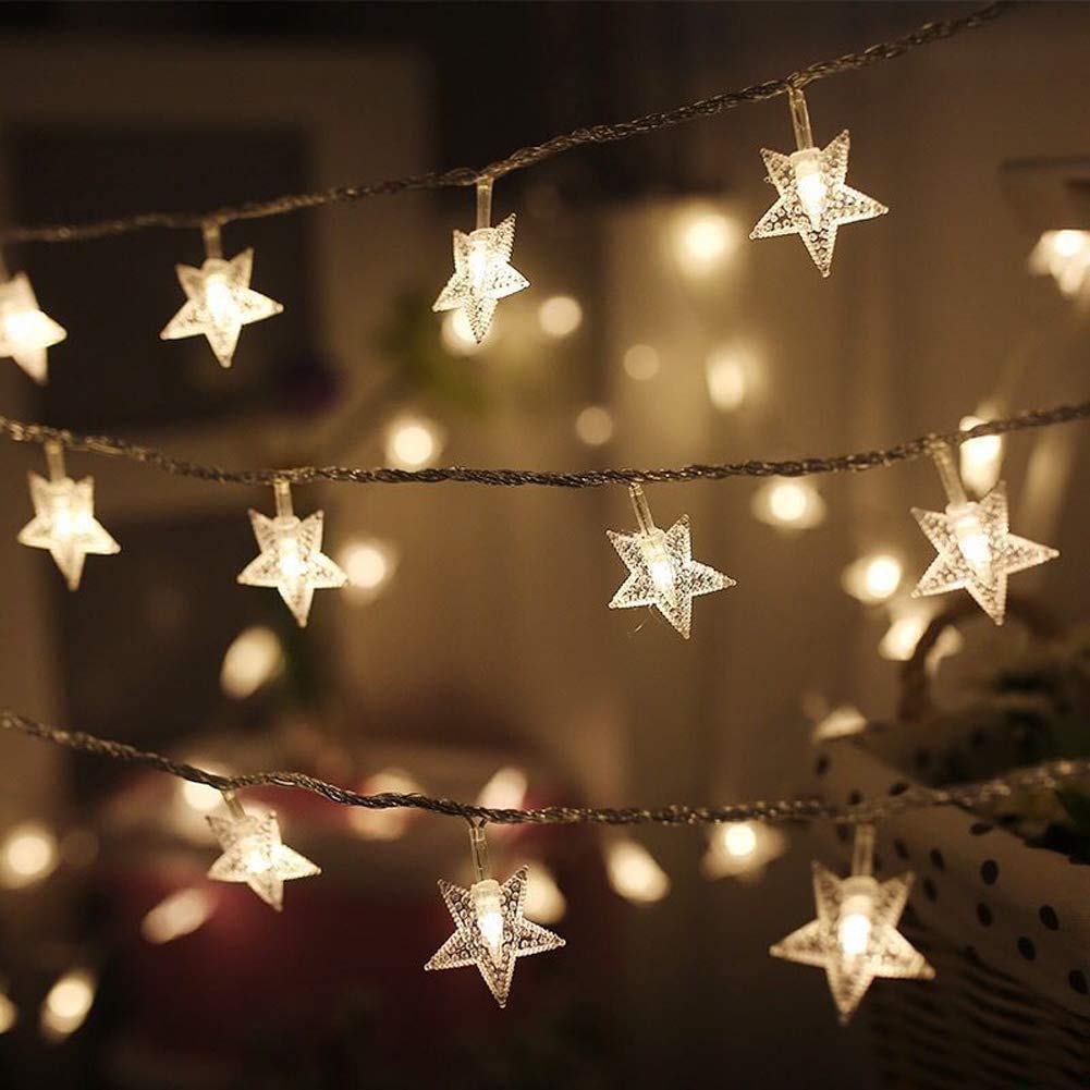 Party Propz Star Lights for Decoration - 1Pc (8ft) String Lights for Home Decoration | Diwali Light for Diwali Decor | Lights fo