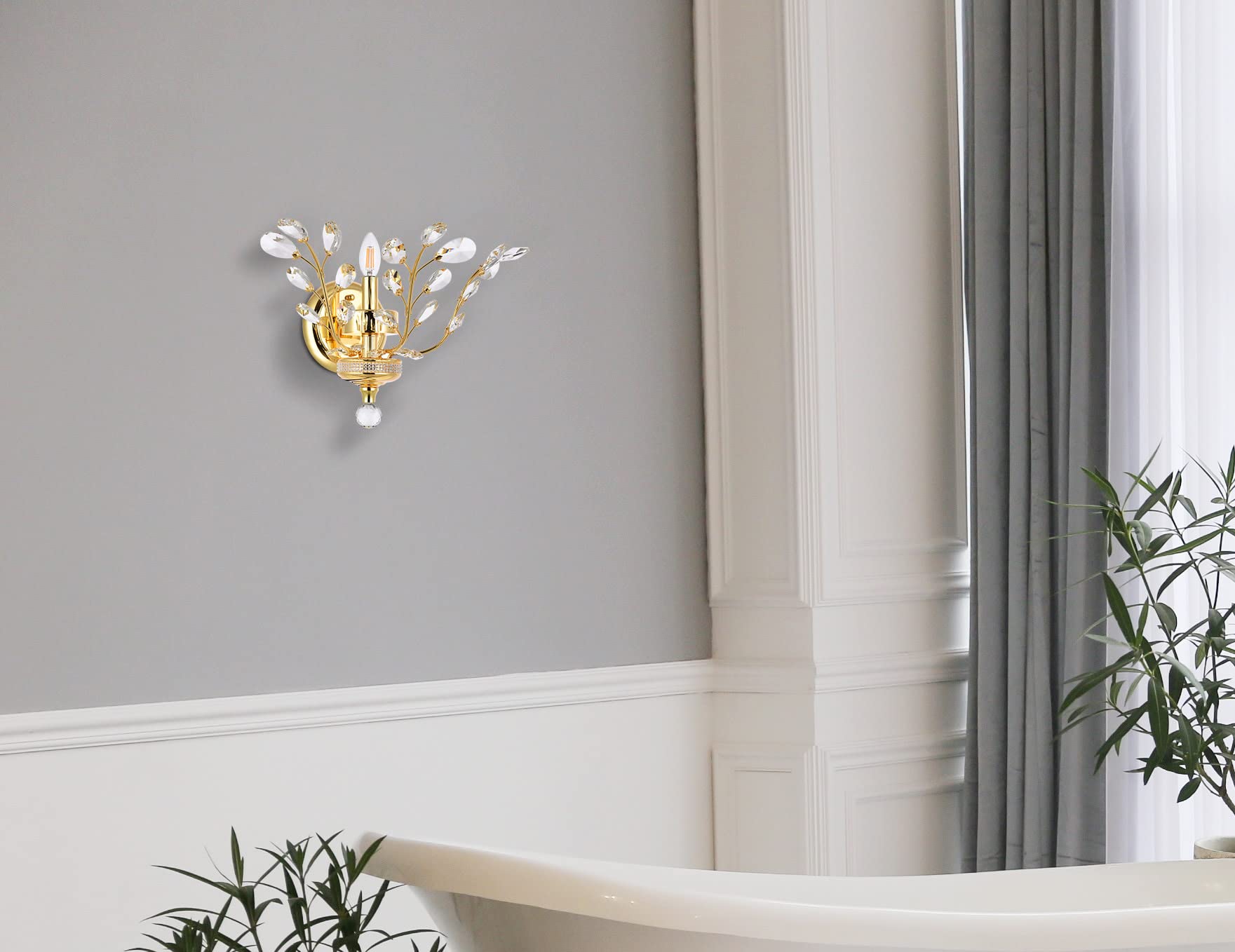 Elegant Lighting Orchid - One Light Wall Sconce-Chrome Finish-Royal Cut Crystal Type