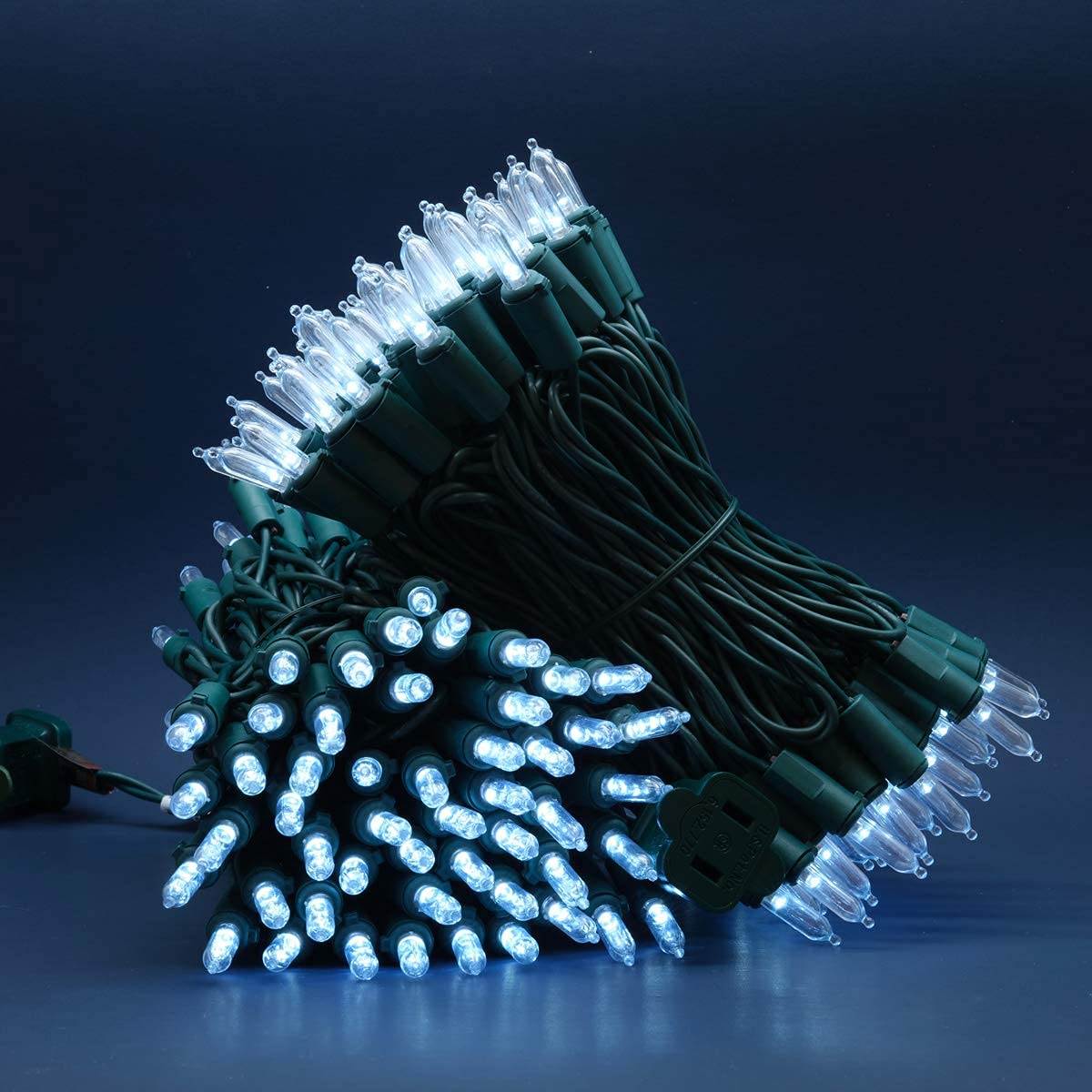 Sweet Shine 200 Count Cool White Led Christmas Lights, 66 Ft Green Wire, Ul Certified