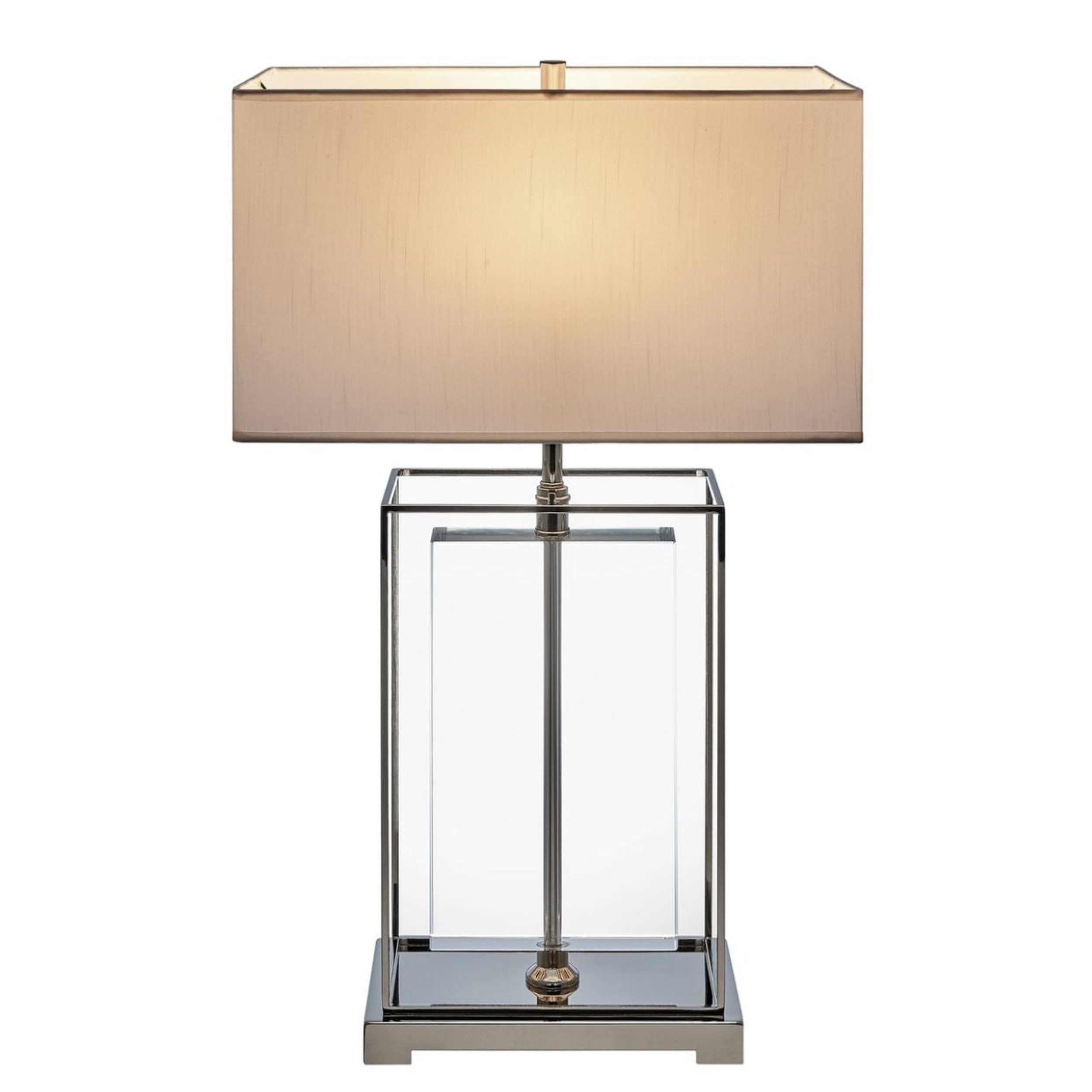 Finesse Decor Table Lamp - Dimmable Clear Metal with Silver Finish - Model TL-1185