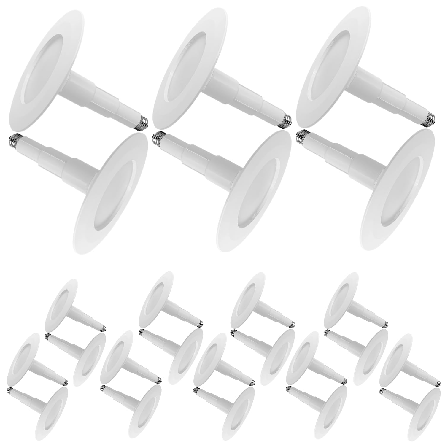Jolux 24-Pack 5/6'' Retrofit Led Recessed Lighting,12W=60W,3000K Warmwhite,800 Lumens,Dimmable Can Lights,Damp Rated,Simple Adju