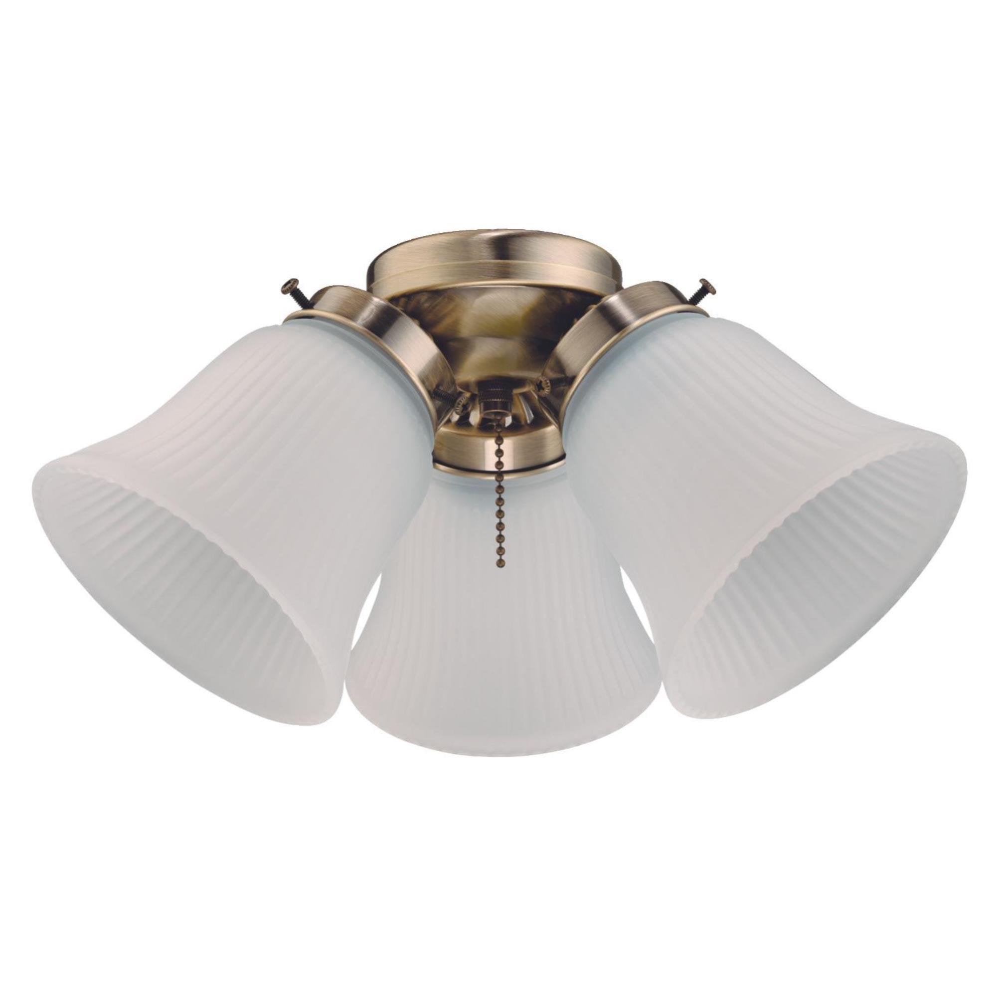 Westinghouse LED Cluster Ceiling Fan Light Kit, Antique Brass, Frosted Glass, 1 Pack, White, Model 7784800