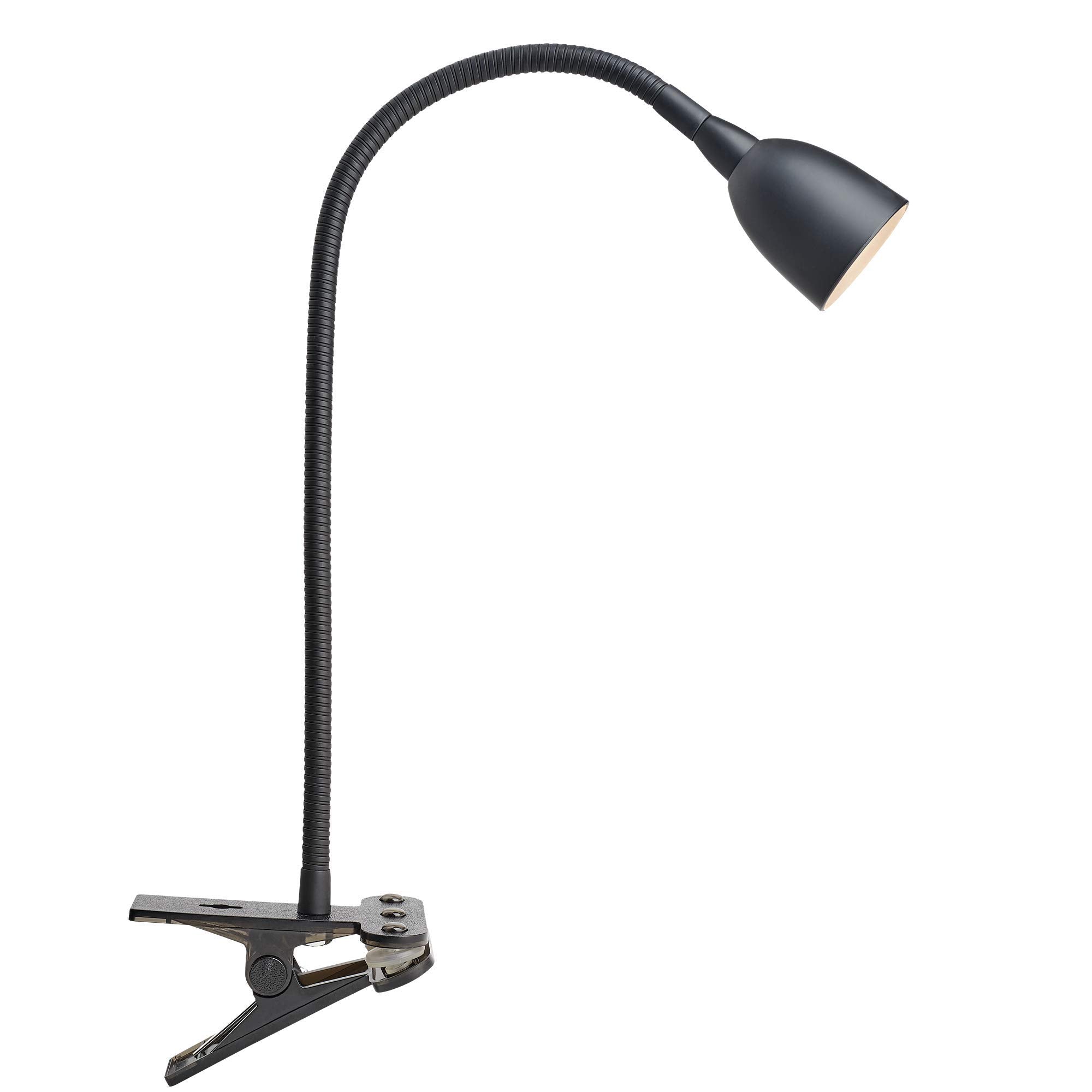 Newhouse Lighting LED Clamp Light Desk Lamp, Flexible Gooseneck, 3 Brightness Levels, 3 Color Modes, Black, Model NHCLP-OL-BK