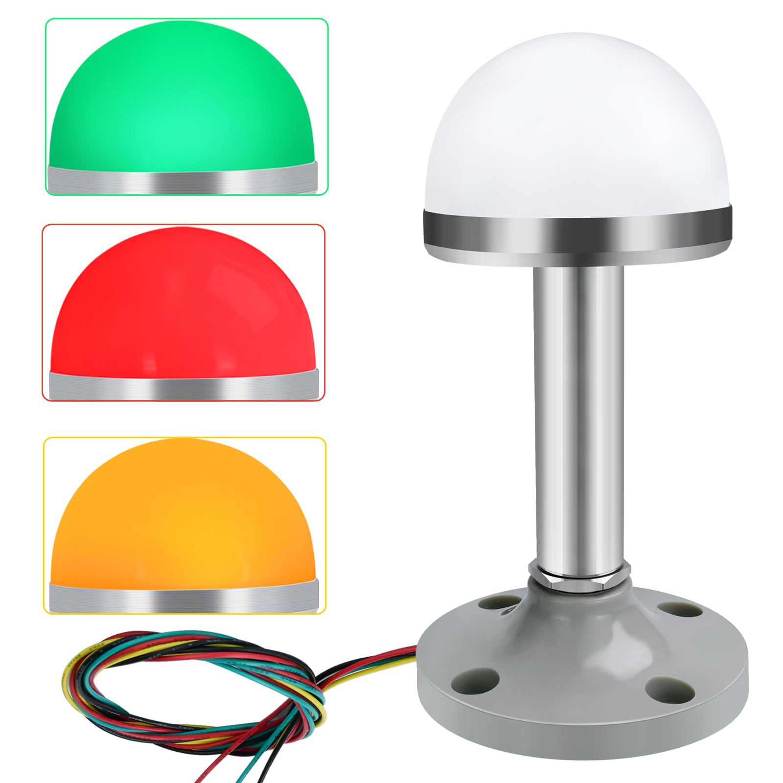 Industrial Warning Lights Stainless Steel 24V DC/AC LED 3 Colors 1 Layer with Aluminum Tube Column Signal Tower Indicator Lamp Beacon Signal Light