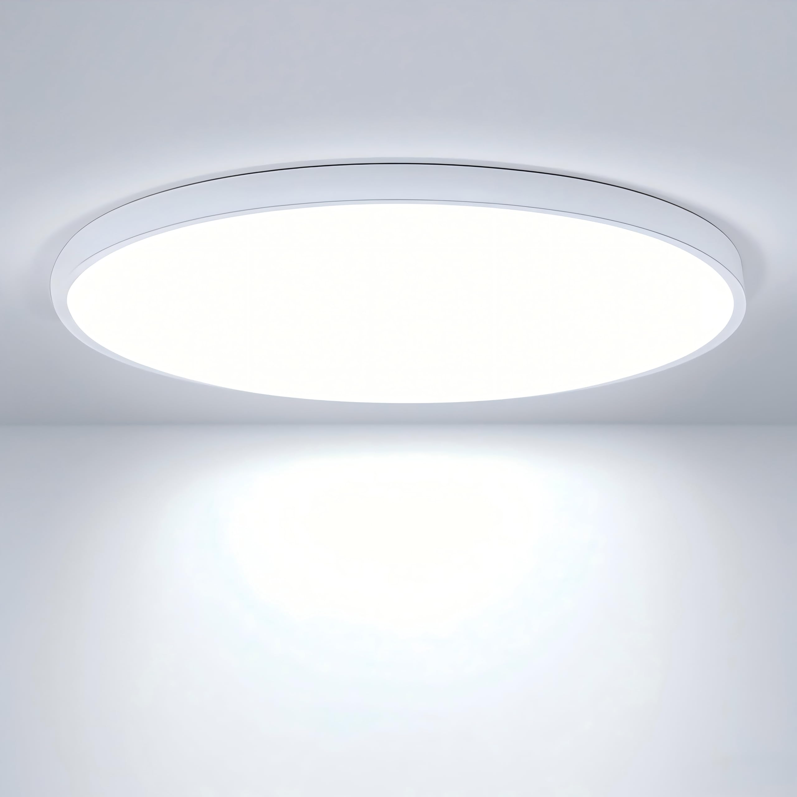 Litren 6000K Ceiling Light Fixtures Flush Mount Flat Led Light Round Ceiling Lamp Cold White 12 Inch Ultra-Thin For Bedroom Kitc