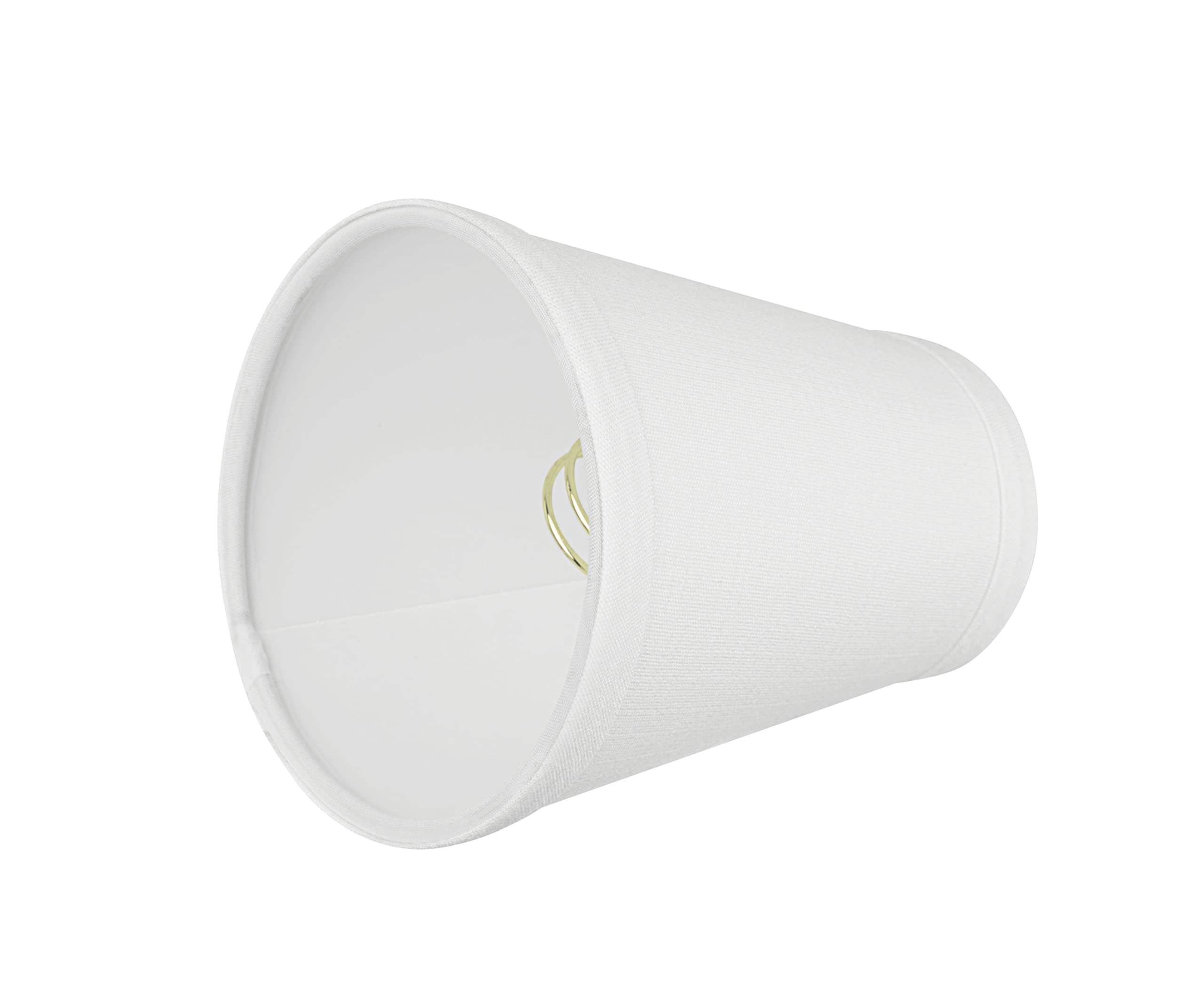 Aspen Creative 32080-6 Small Hardback Empire Shape Chandelier Clip-On Lamp Shade Set (6 Pack), Transitional Design In Off White, 4&quot; Bottom Width (2.5&quot; X 4&quot; X 5&quot;)