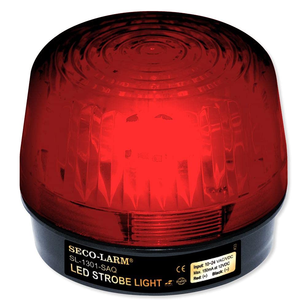 Seco-Larm LED Strobe Light with Programmable Siren, Red, Model SL-1301-SAQ/R