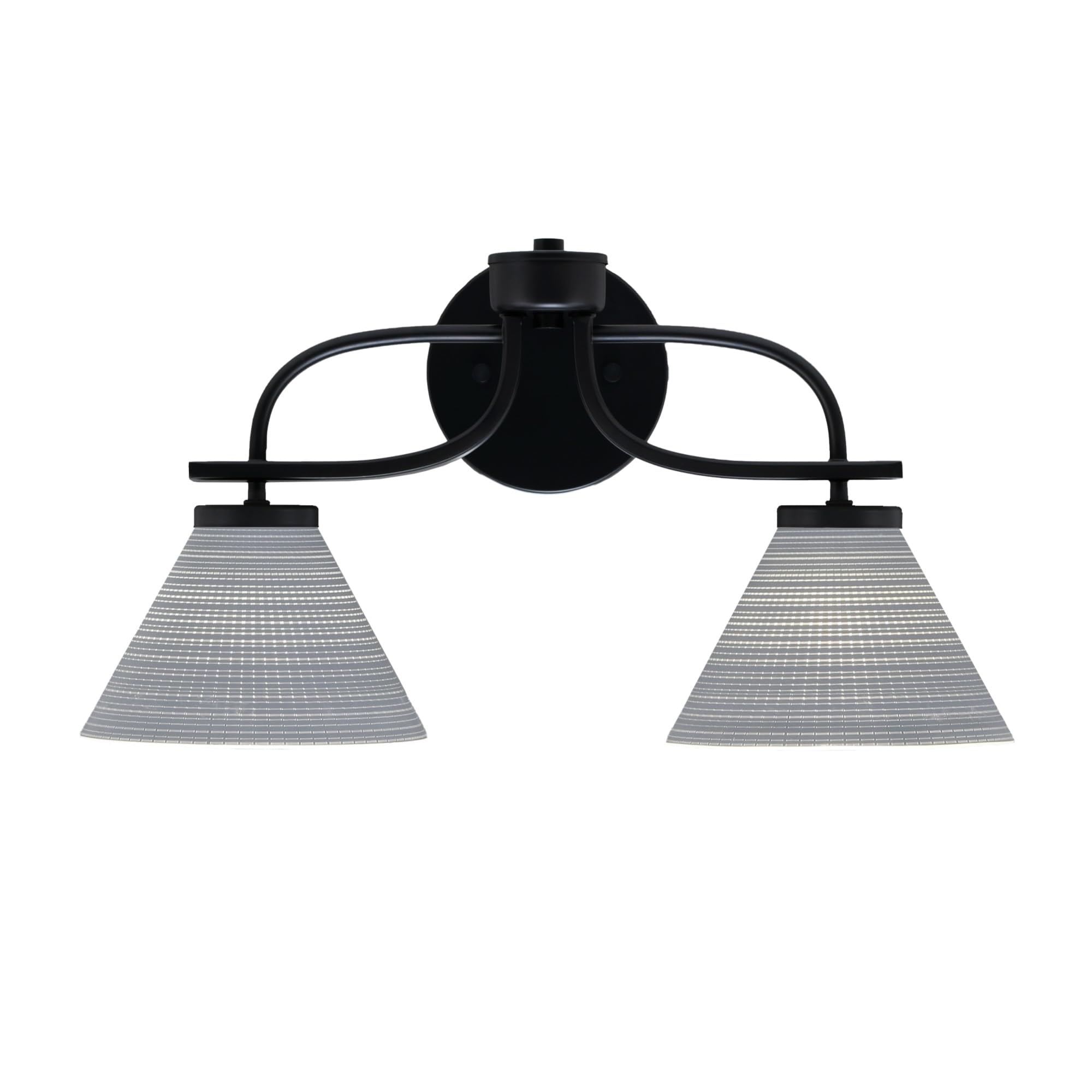 Cavella 2 Light Bath Bar In Matte Black Finish With 7" Gray Matrix Glass