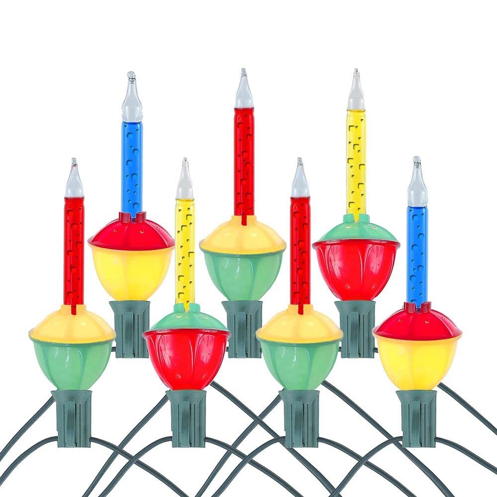 Novelty Lights 7 Light Traditional Christmas Bubble Light Set Christmas Bubble Lights, Christmas Tree Lights, Vintage Bubble String Lights (Red/Yellow/Blue)