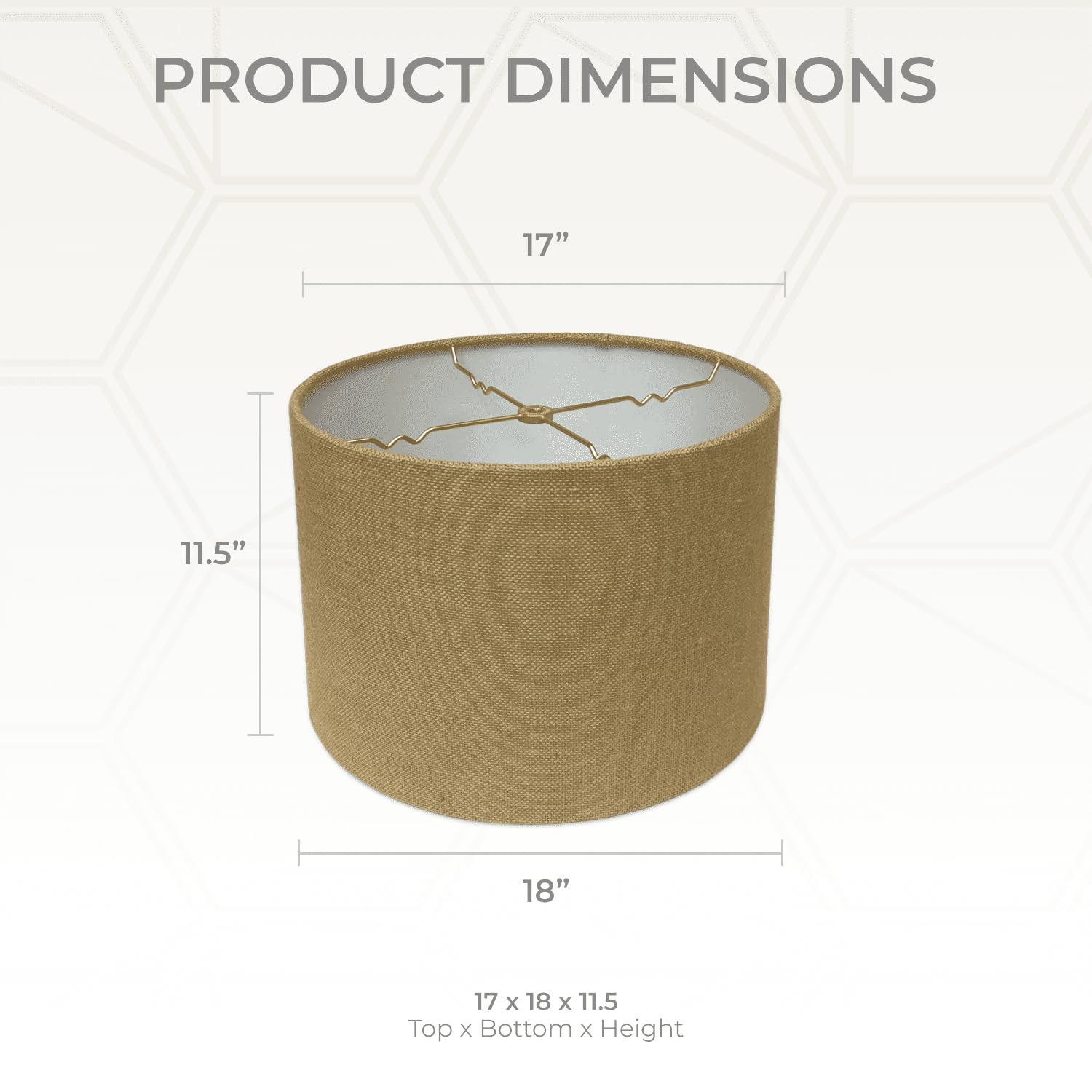 Royal Designs, Inc. Hardback Lamp Shade, Shallow Drum, 17 x 18 x 11.5, Burlap, Model HB-610-18BL-2, 2 Pack