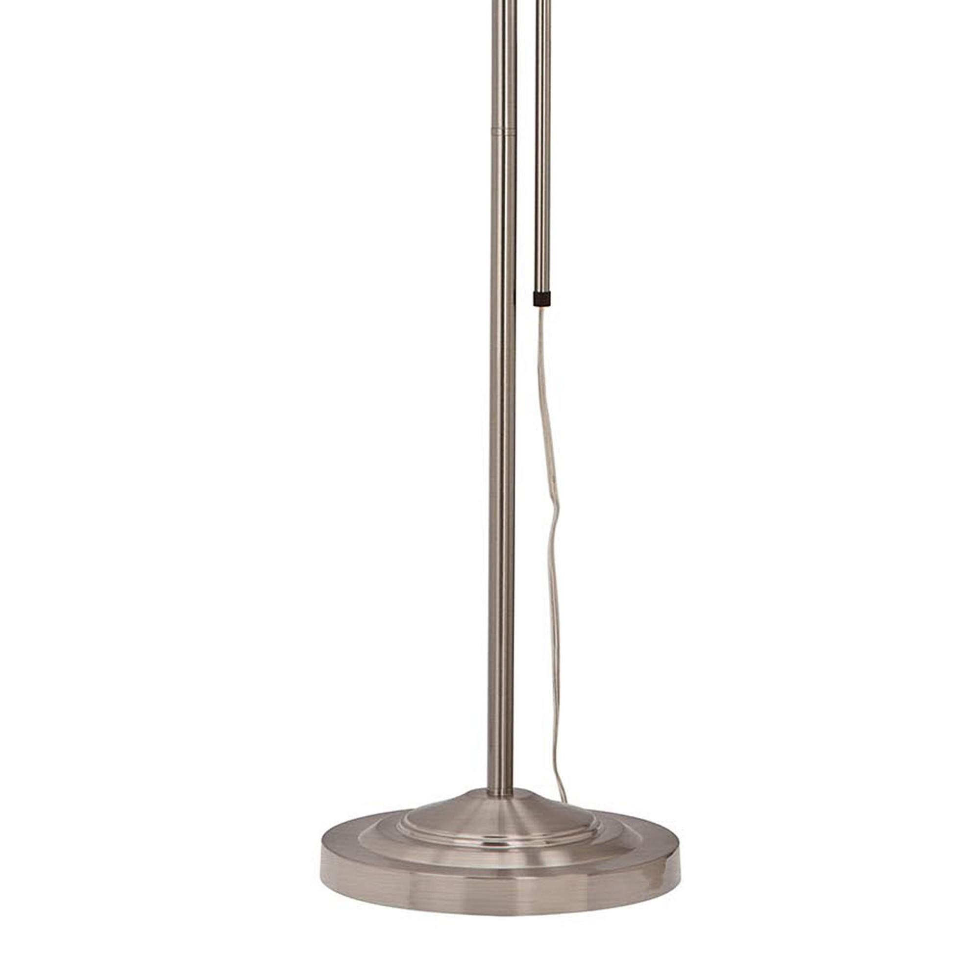 Benzara Metal Floor Lamp, Adjustable Pole, Rectangular Design, White, Model BM225080