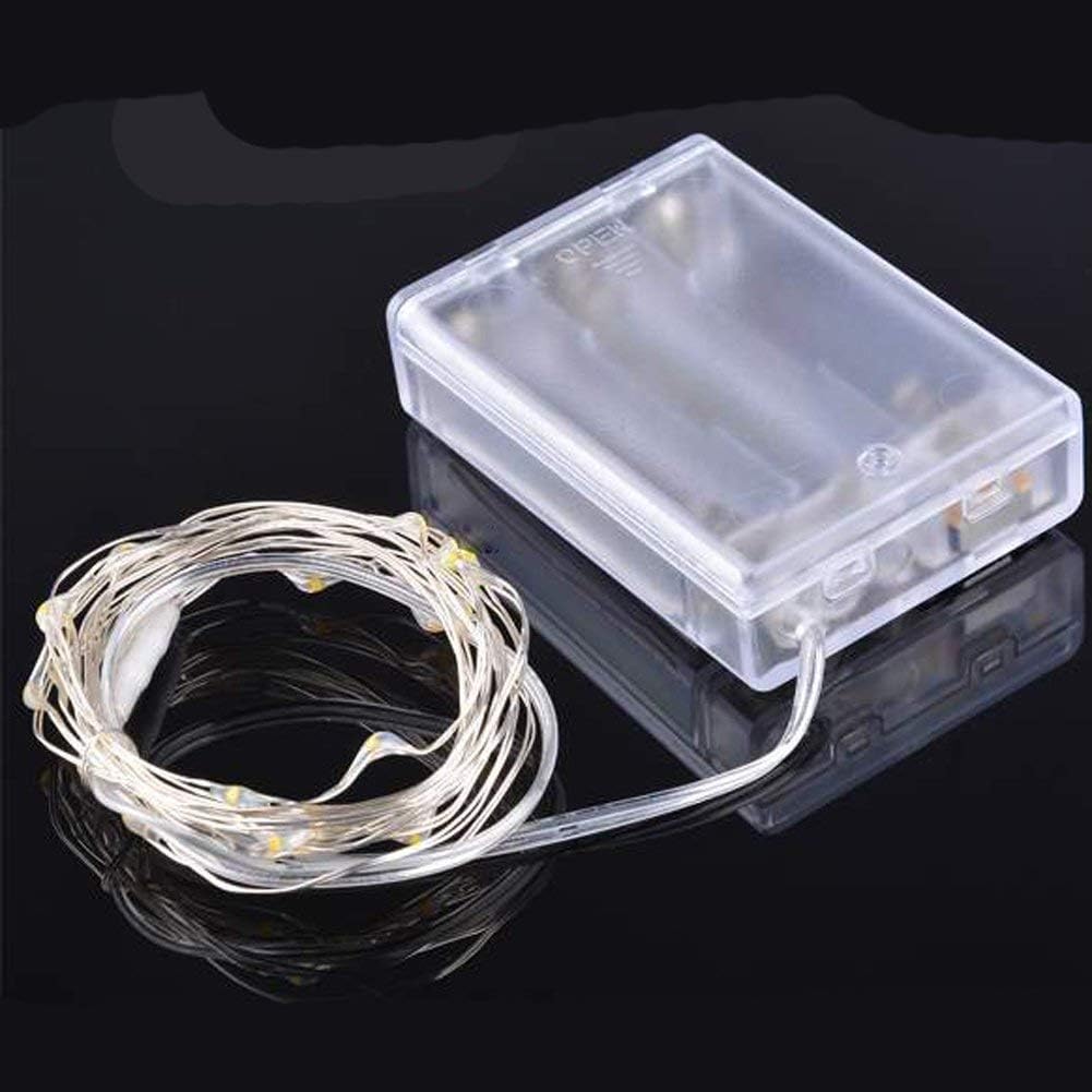 Xinkaite 10Ft Fairy String Lights, 30 Leds, Waterproof, Battery Operated, Warm White For Indoor & Outdoor Decoration