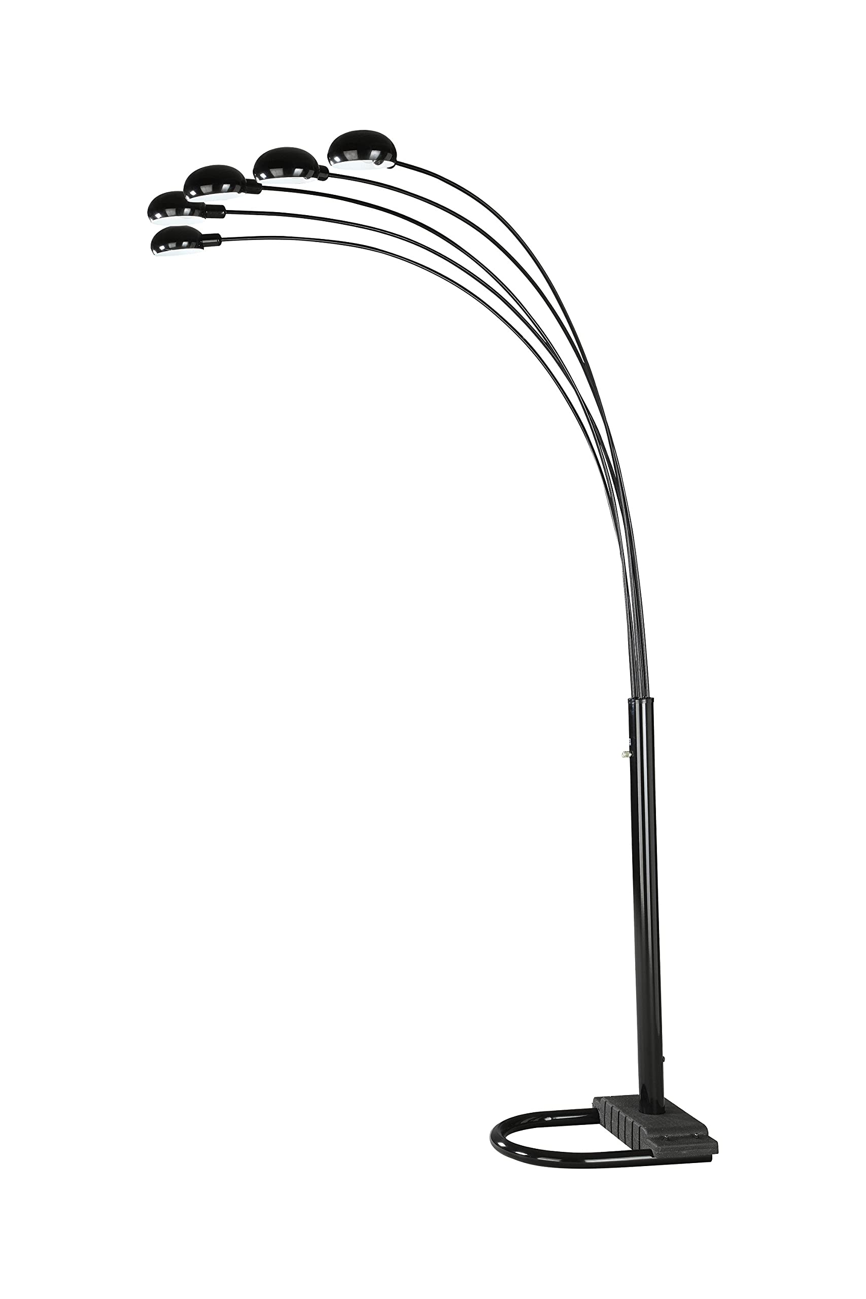 Coaster Home Furnishings 5-Light Satin Black Floor Lamp, 86&quot;H (1297A)