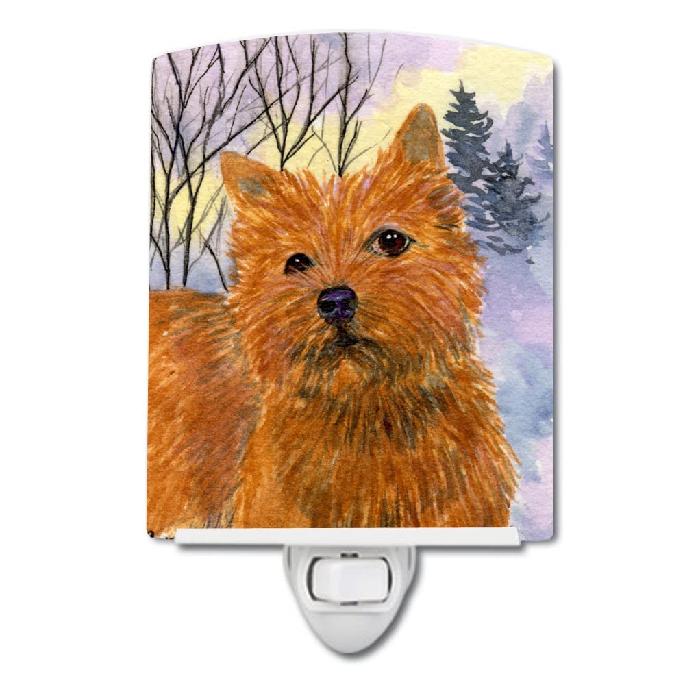 Caroline'S Treasures Ss1012Cnl Norwich Terrier Ceramic Night Light Compact, Ul-Certified, Ideal For Bedroom, Bathroom, Nursery, Hallway, Kitchen, 6X4X3, Multicolor