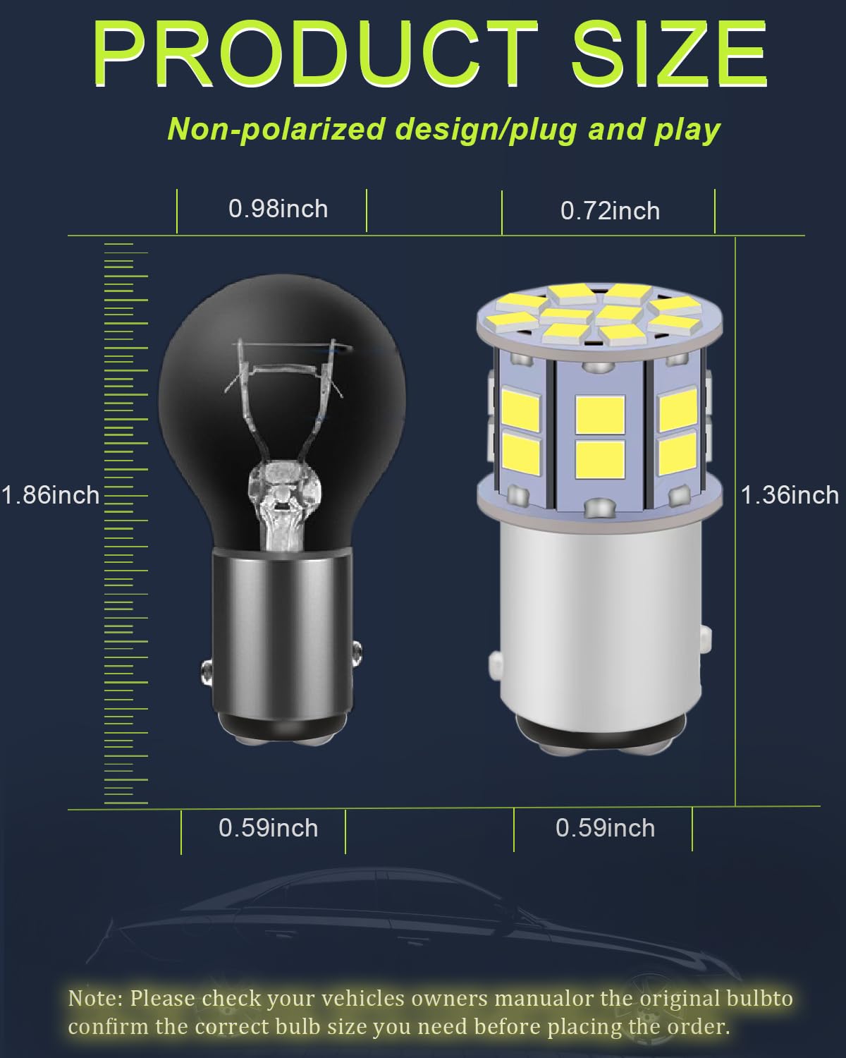 LEDYOTRY 1157 LED Bulb, Super Bright White, Backup Reverse Lights, Brake Tail Lights, Pack of 4