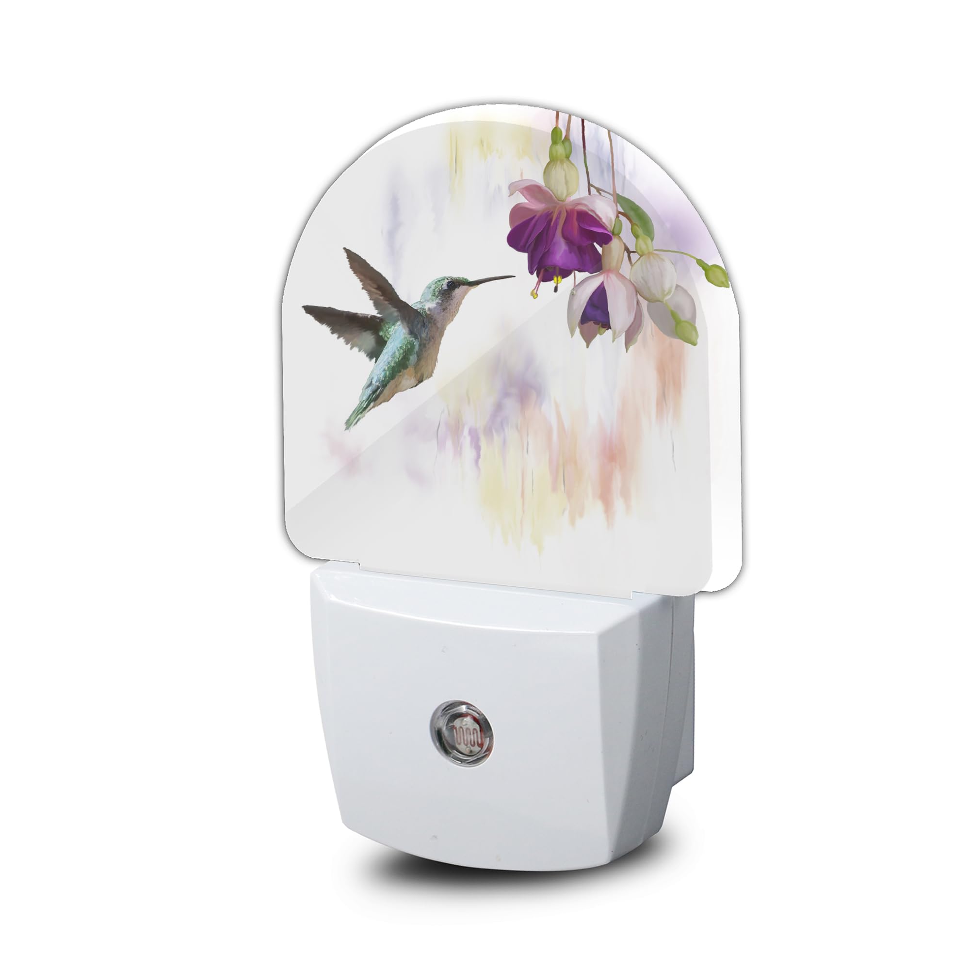 YESPOAK Night Light Groovy Hummingbird Flowers Night Lights Plug Into Wall Dusk to Dawn Sensor for Bedroom Bathroom and Living Room for Women/Girls Gifts