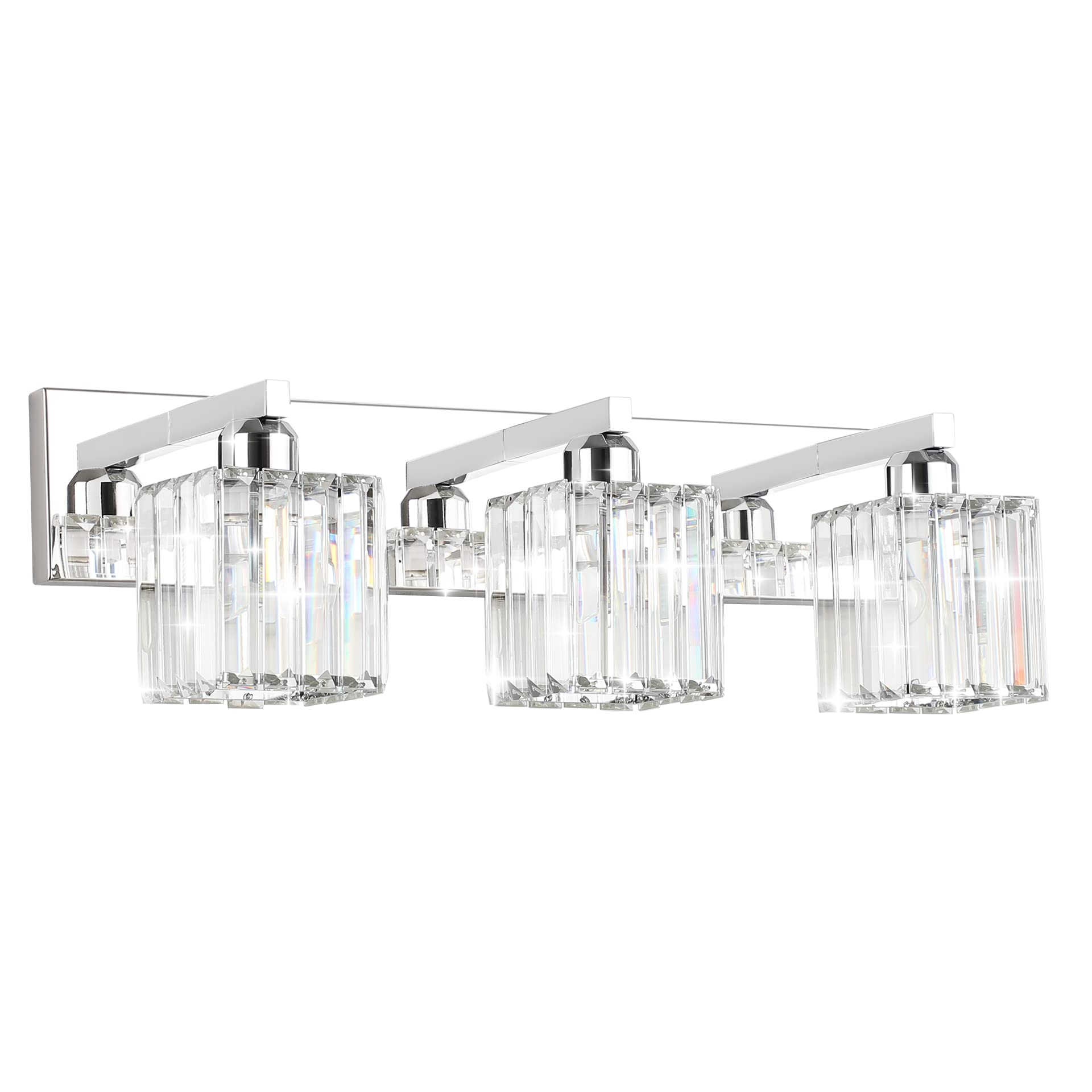 Aipsun Bathroom Vanity Light Fixtures Crystal Bathroom Lighting Fixtures Chrome Vanity Light For Bathroom (Exclude Bulb)
