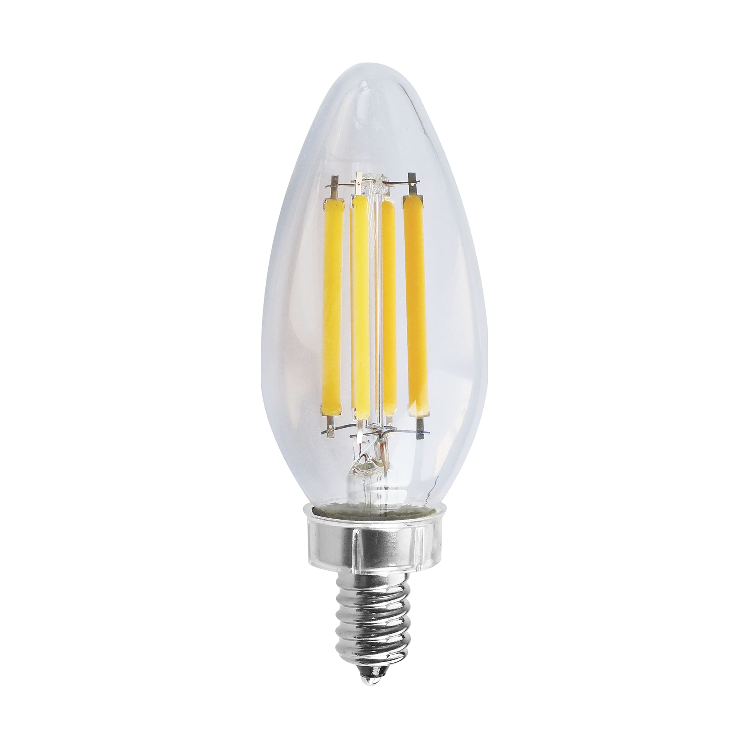 Satco S11383, Clear, Candelabra Base, 2700K, 90 CRI, 760 Lumens, 120 Volt, 8 Watt C11 LED Bulb