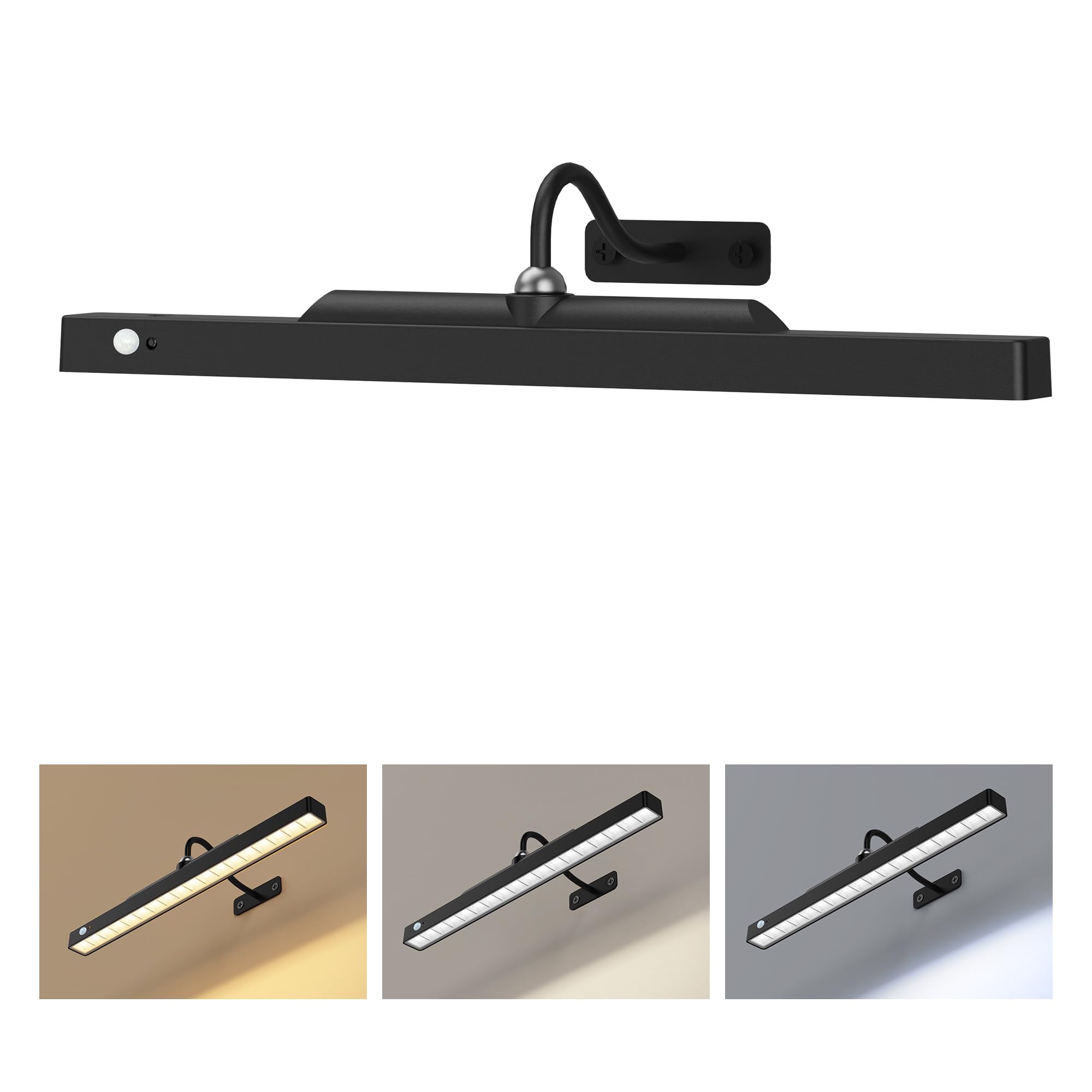Kryoza Picture Light - Wireless Dimmable Art Light, 16in , Metal, Black, Battery Operated with Remote Control