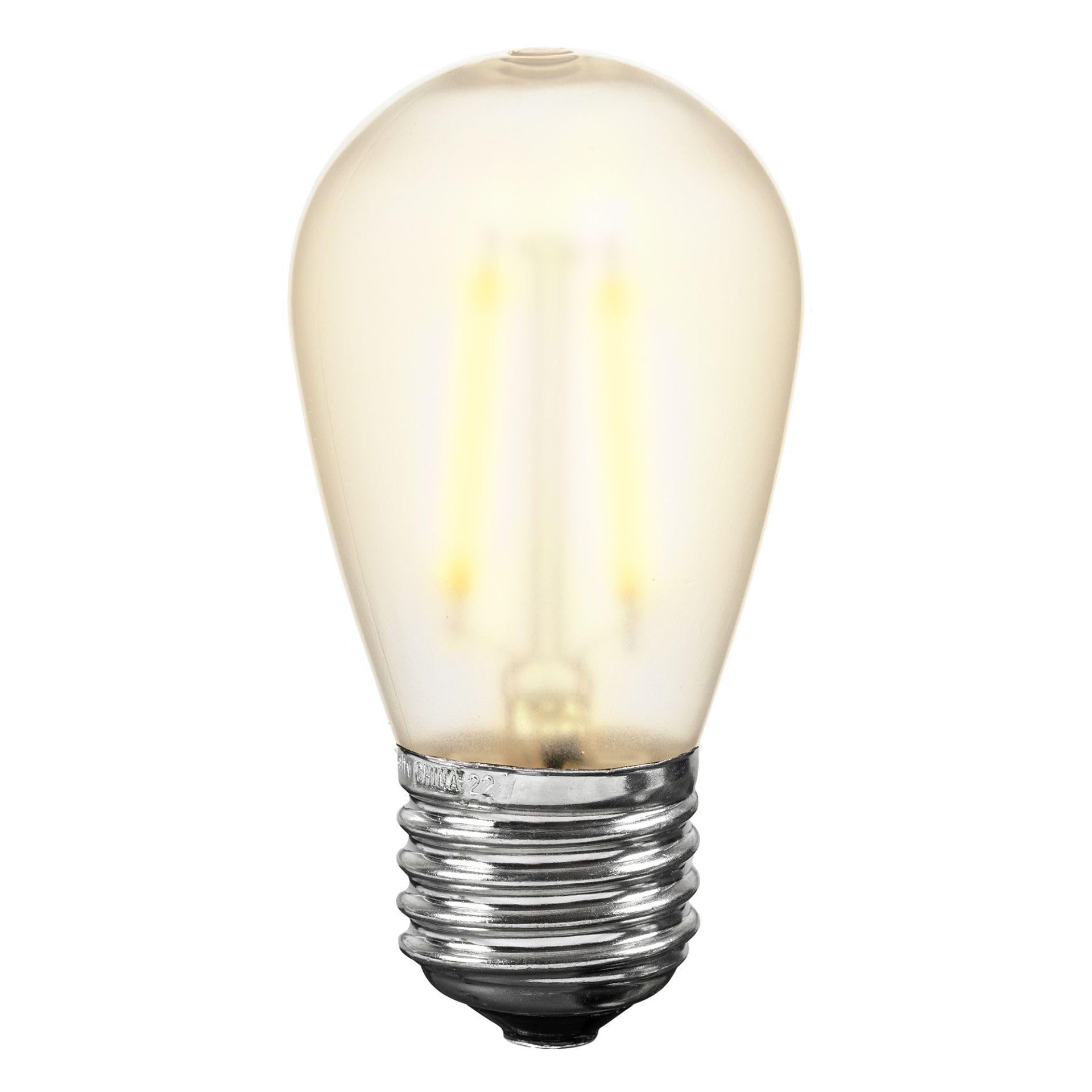 Novelty Lights S14 LED Edison Replacement Bulbs, 25 Pack, Shatterproof Plastic, Frosted Warm White, E26 Base, 30,000-Hour Lifespan