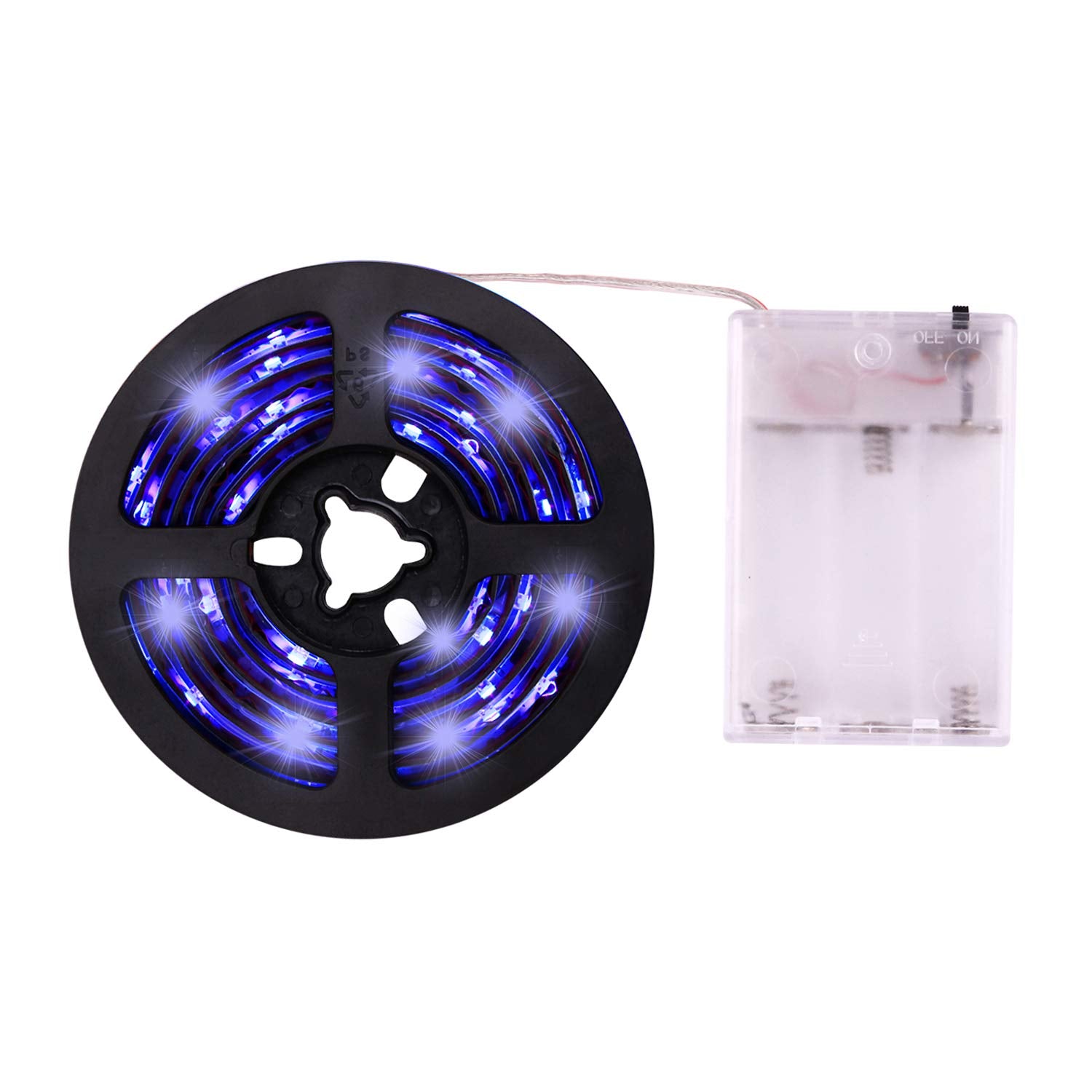 Icreating Uv Led Strip Lights - 13.1Ft Battery Powered Black Light With Super Bright Uv Led