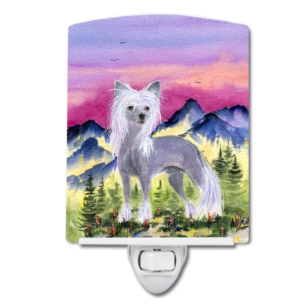 Carolines Treasures Ceramic Night Light, UL-Certified, 6x4x3 inches, Chinese Crested, Multicolor, Model SS8326CNL