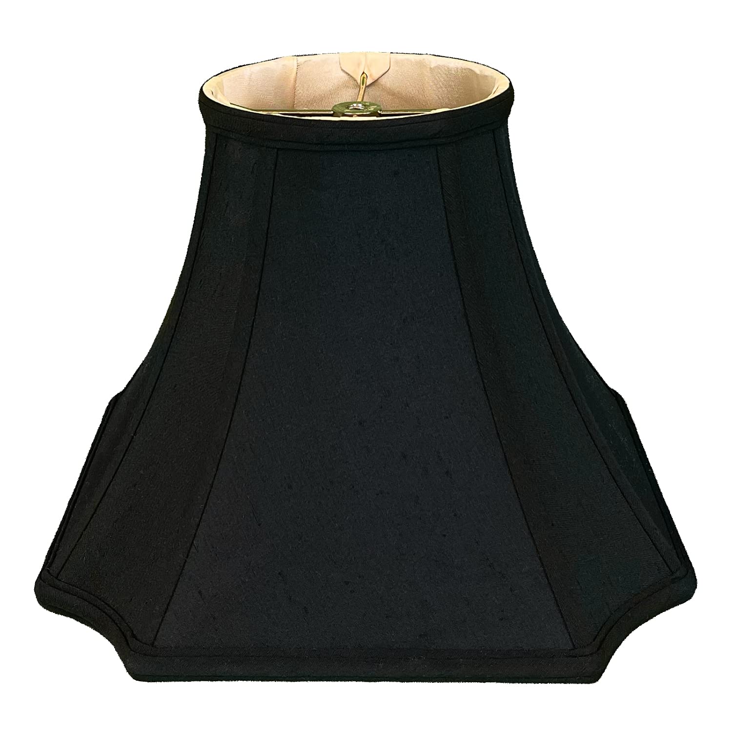 Royal Designs Square Inverted Cut Corner Basic Lamp Shade, Black/Gold 5 x 10 x 8